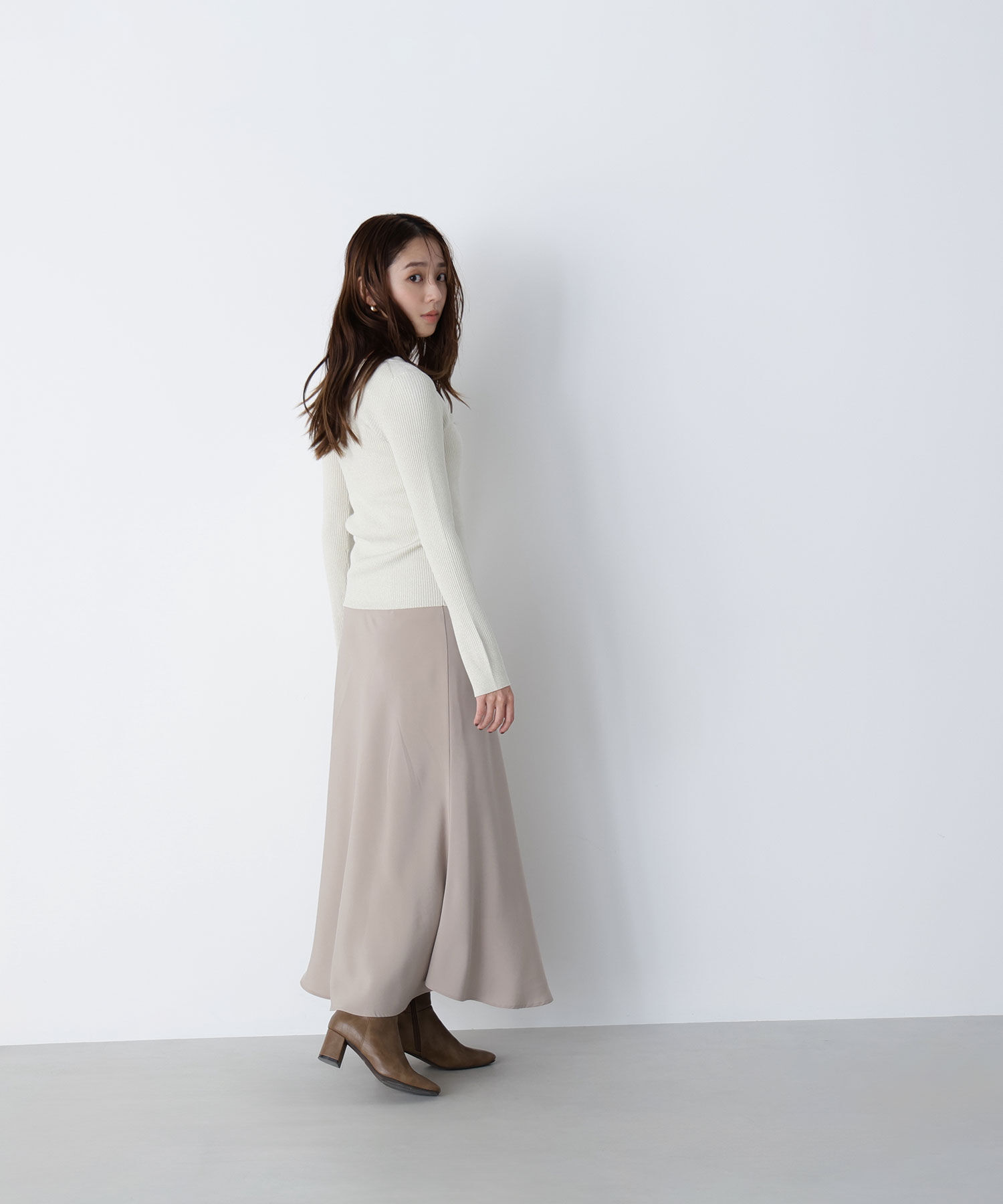  「フロントボタンラメリブニット」|ニット・セーター|