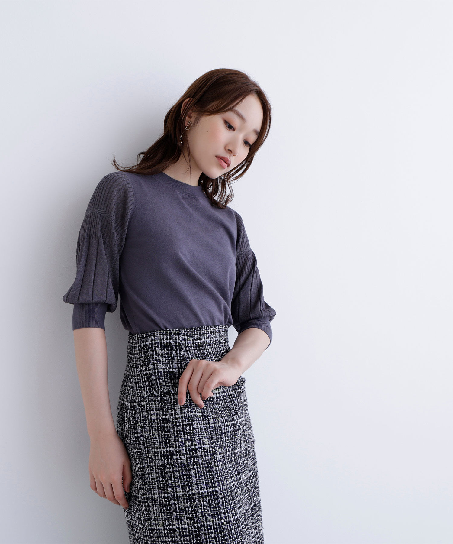  「プリーツスリーブニット」|ニット・セーター|