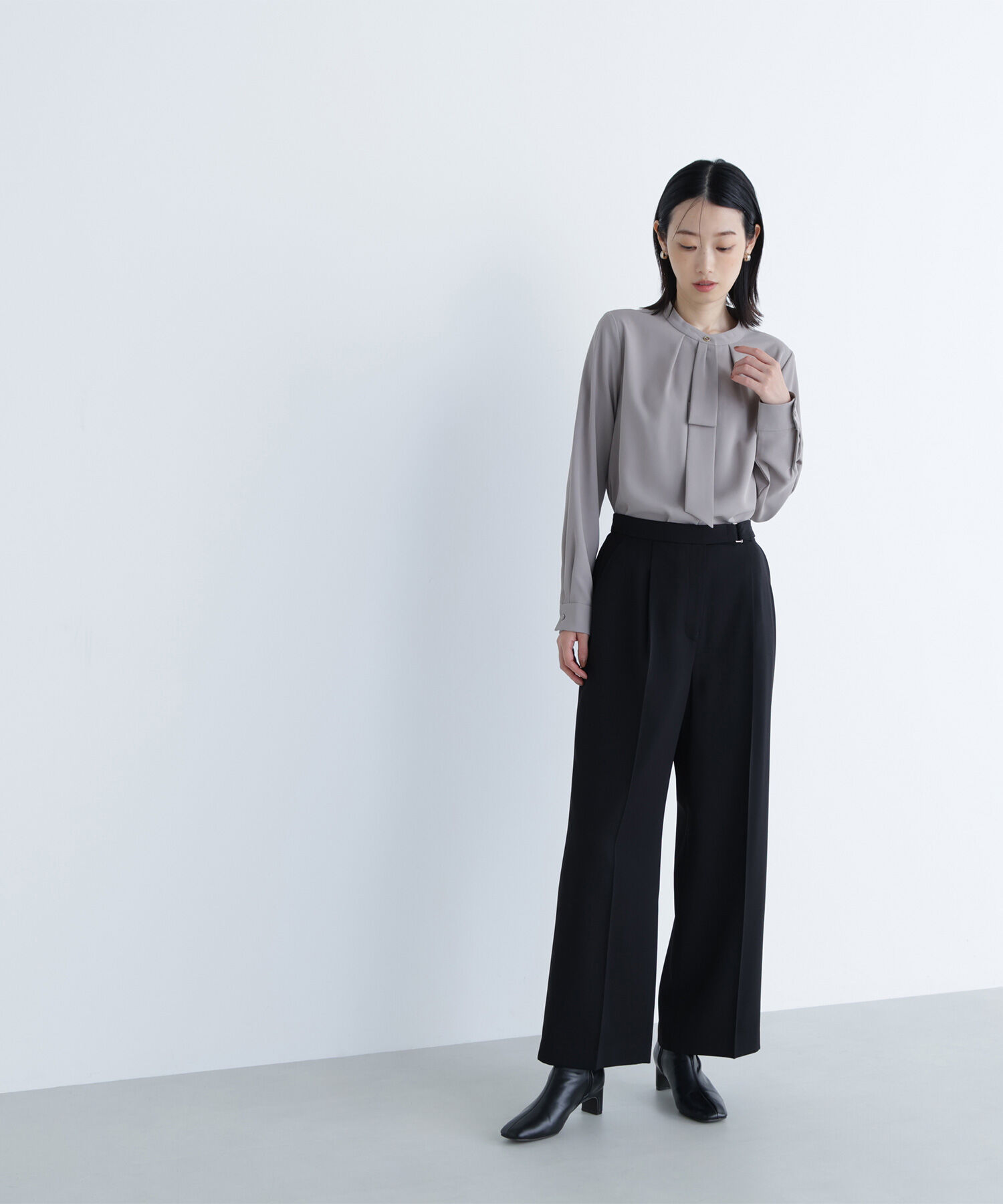  「タックナロータイブラウス」|シャツ・ブラウス|