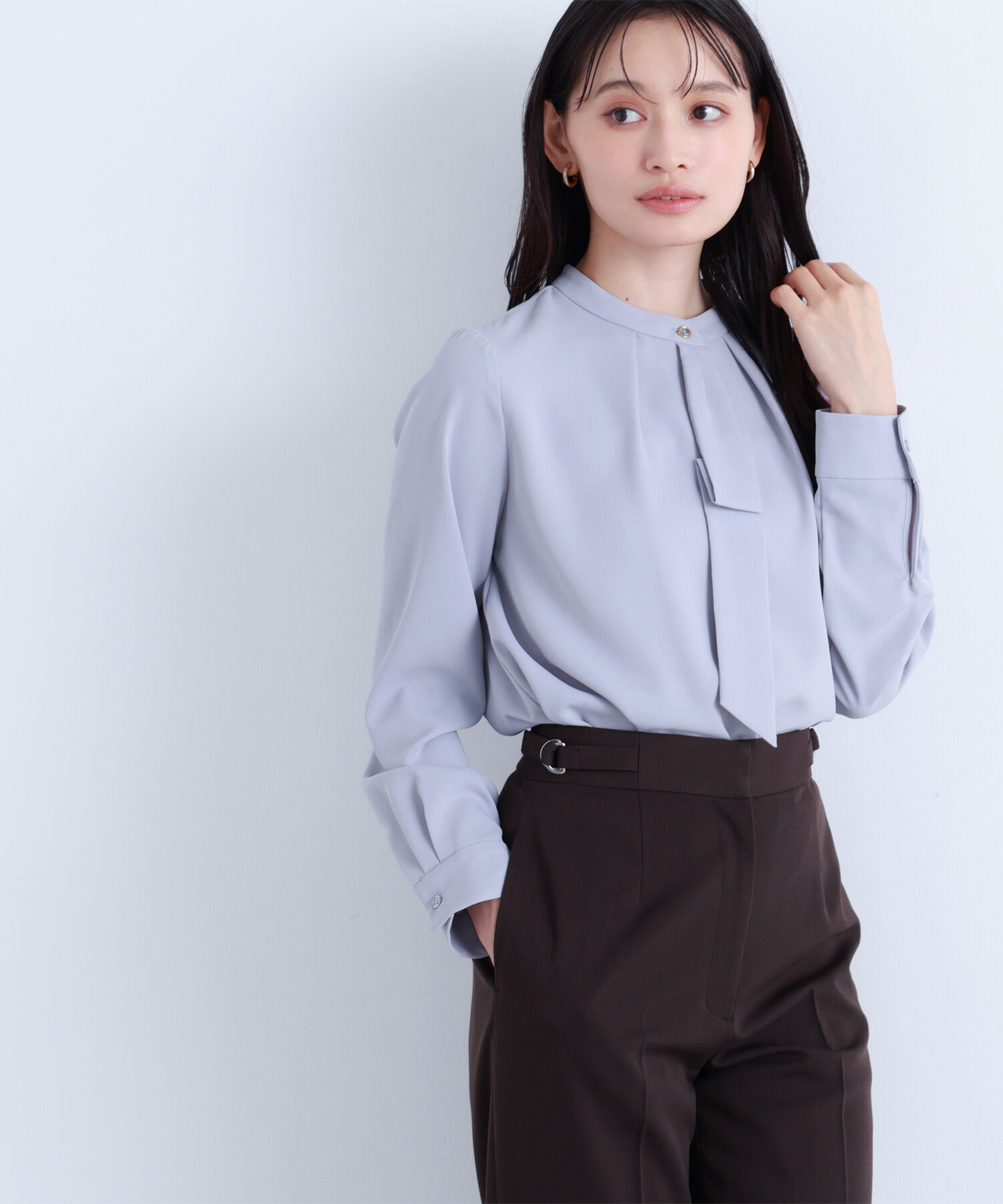  「タックナロータイブラウス」|シャツ・ブラウス|