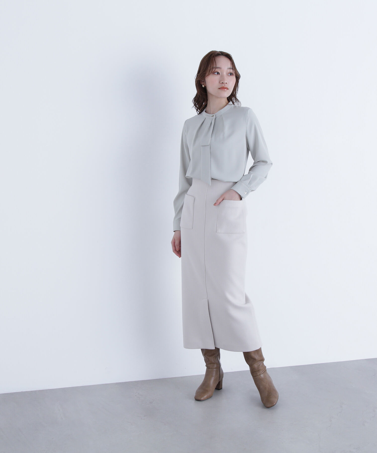  「タックナロータイブラウス」|シャツ・ブラウス|