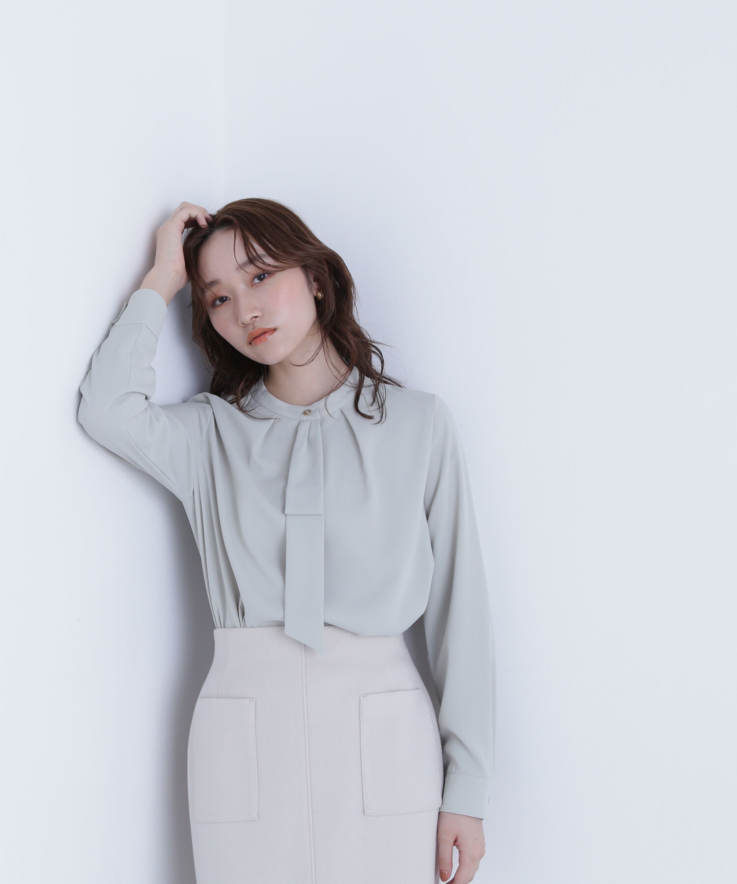  「タックナロータイブラウス」|シャツ・ブラウス|