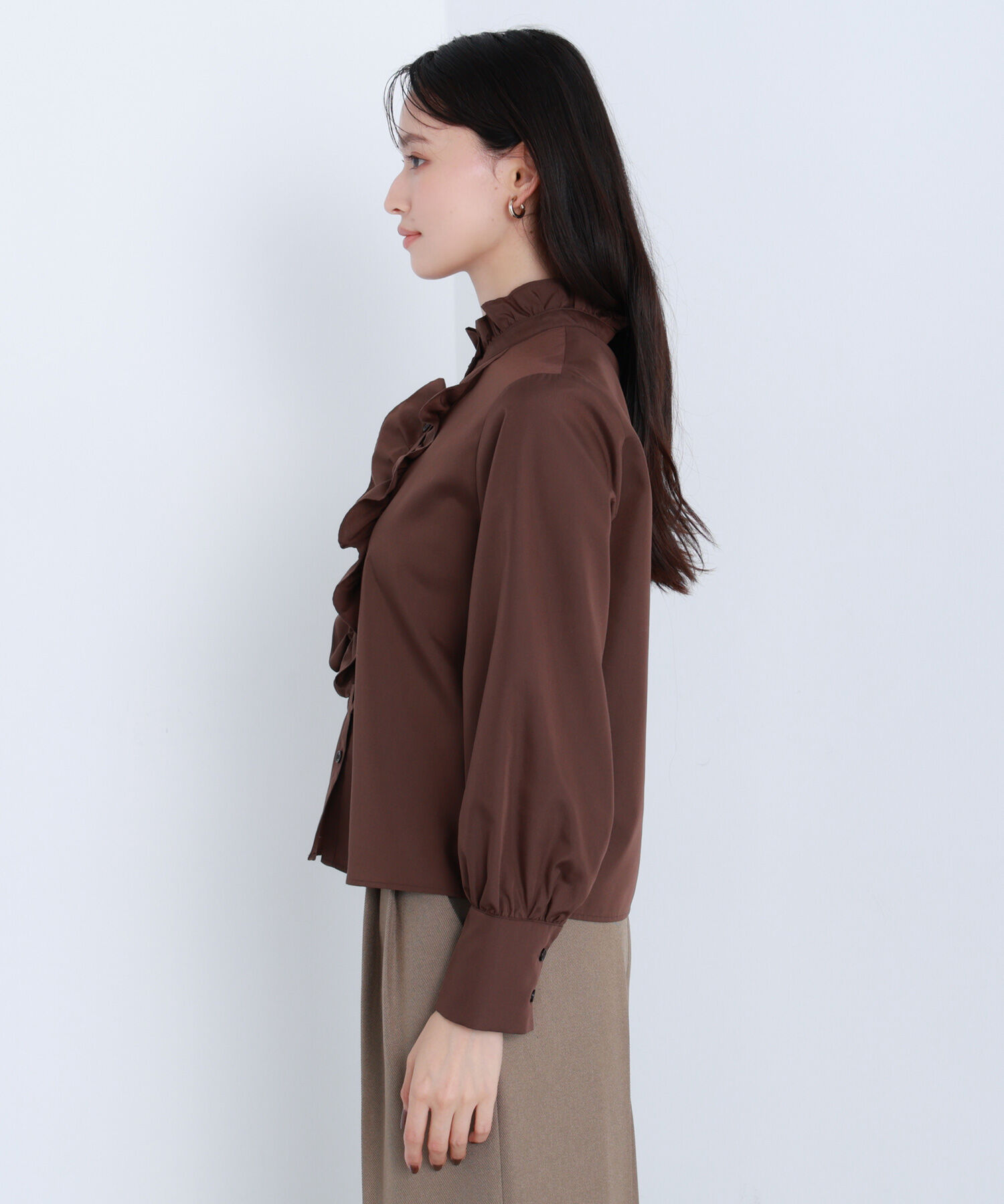  「フロントフリルブラウス」|シャツ・ブラウス|