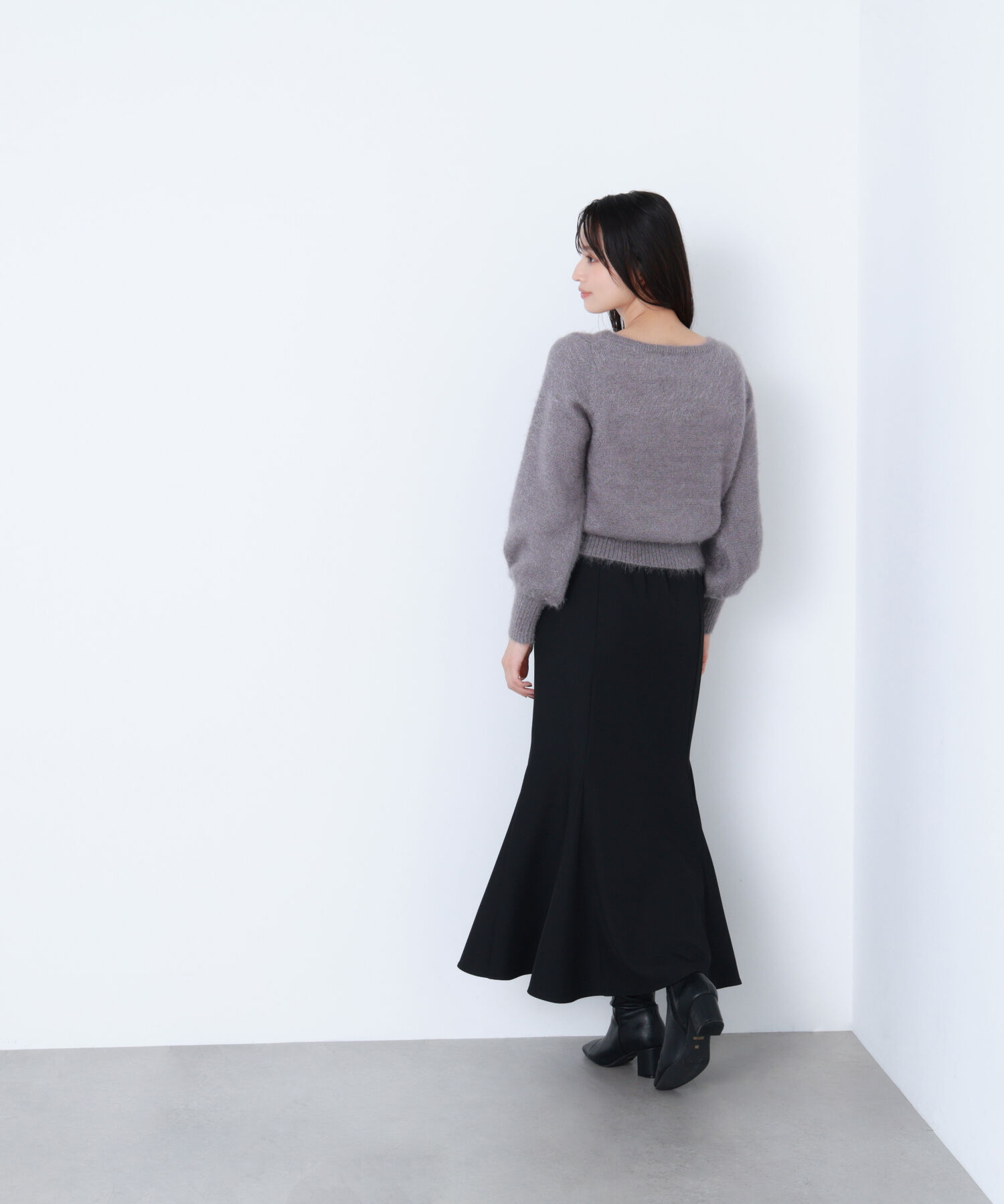  「パールボタンヘアリーニット」|ニット・セーター|