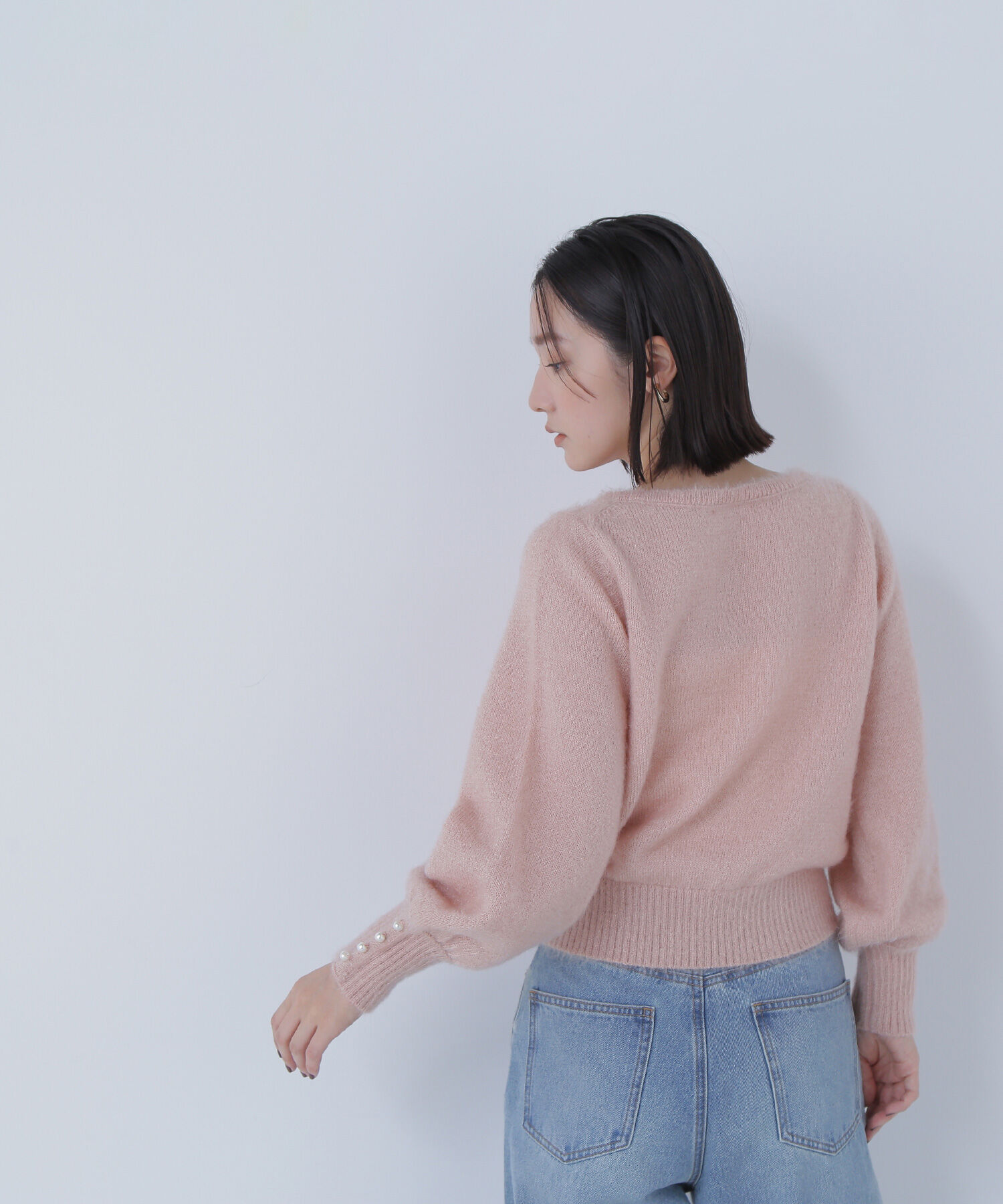  「パールボタンヘアリーニット」|ニット・セーター|