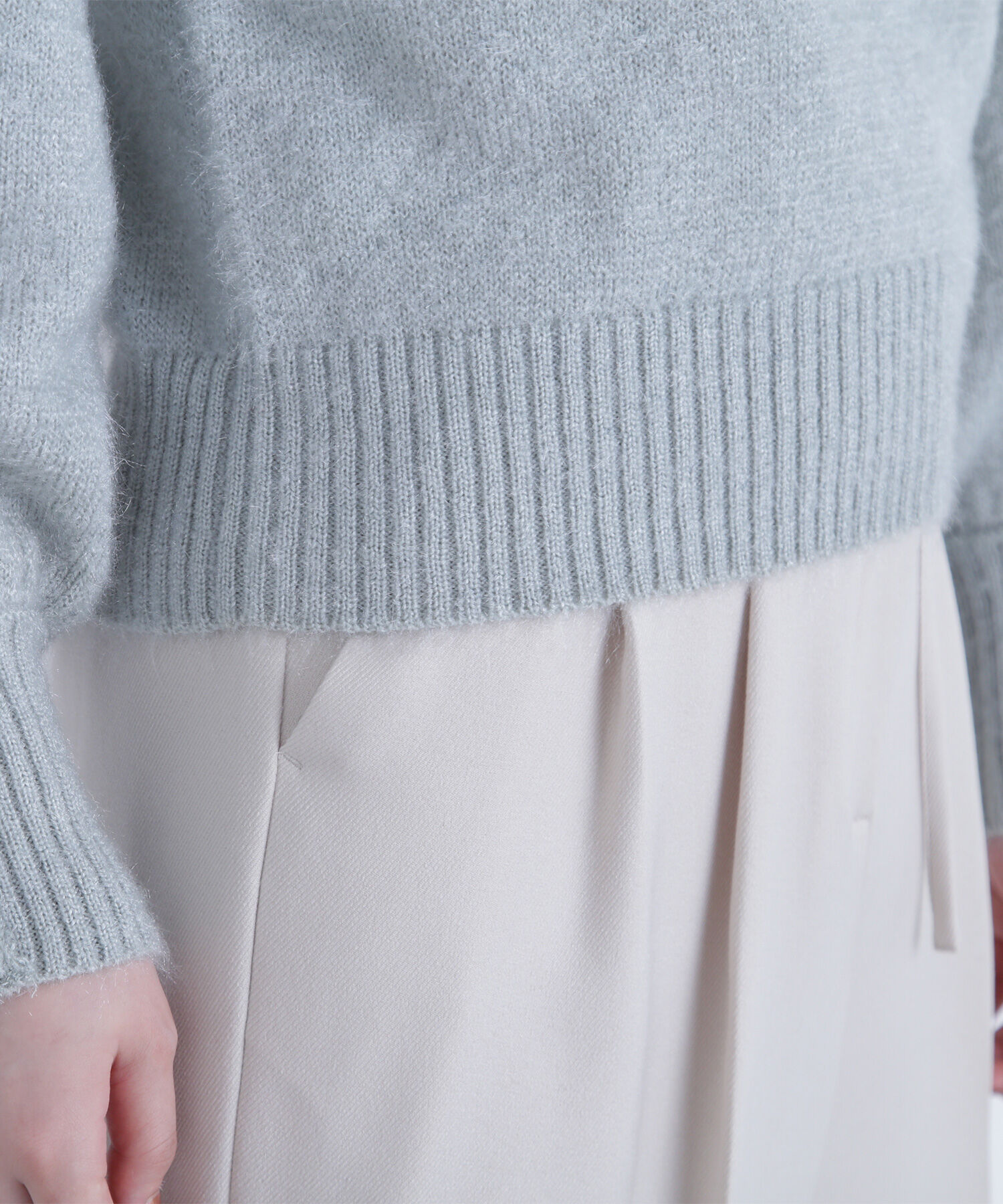  「パールボタンヘアリーニット」|ニット・セーター|