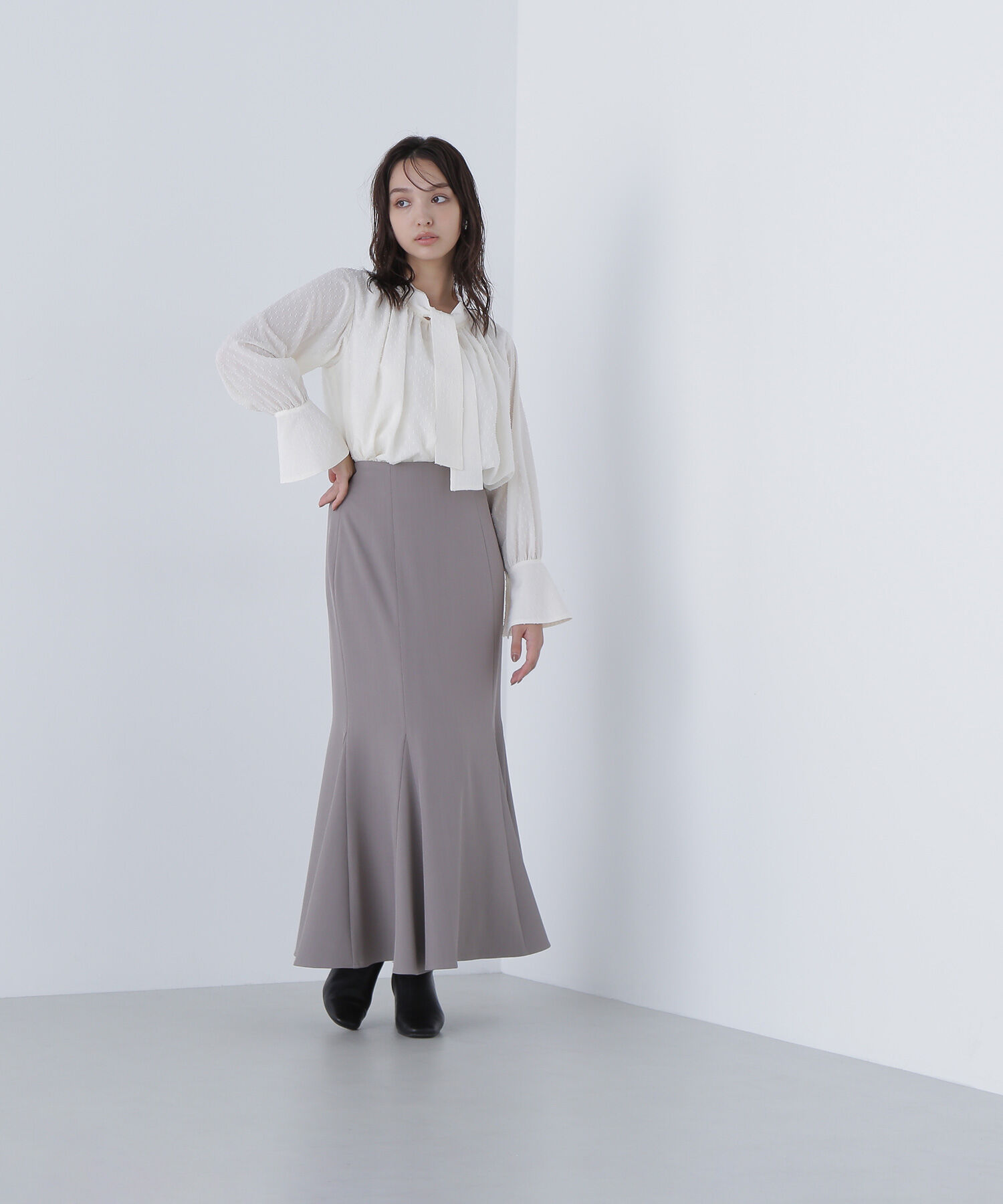  「カットドビーボウブラウス」|シャツ・ブラウス|