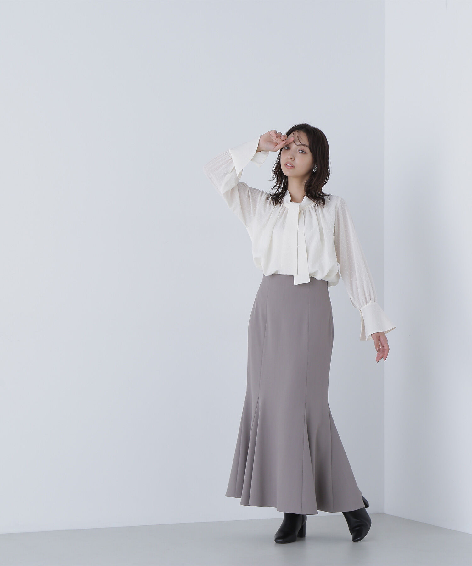  「カットドビーボウブラウス」|シャツ・ブラウス|