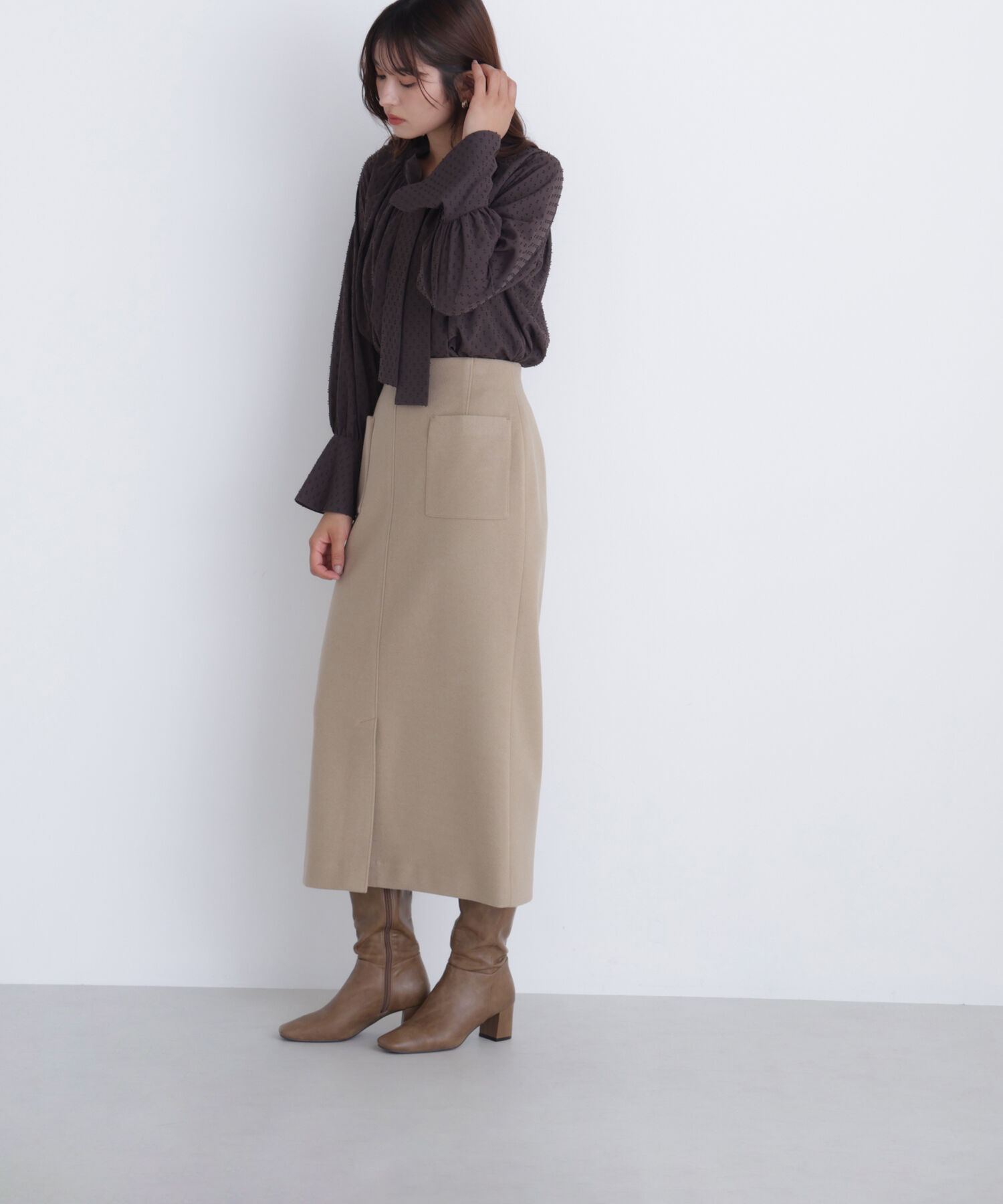  「カットドビーボウブラウス」|シャツ・ブラウス|