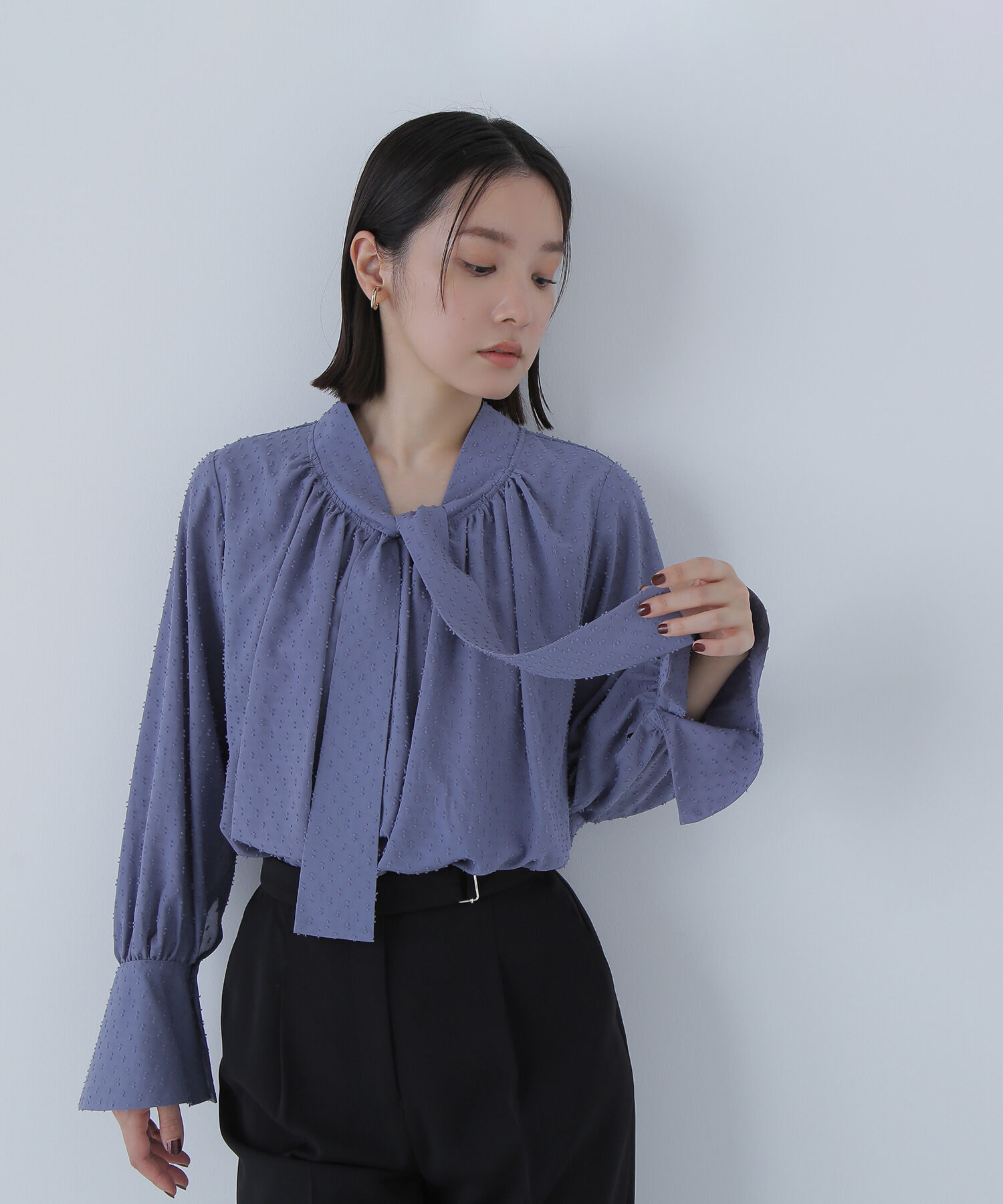  「カットドビーボウブラウス」|シャツ・ブラウス|