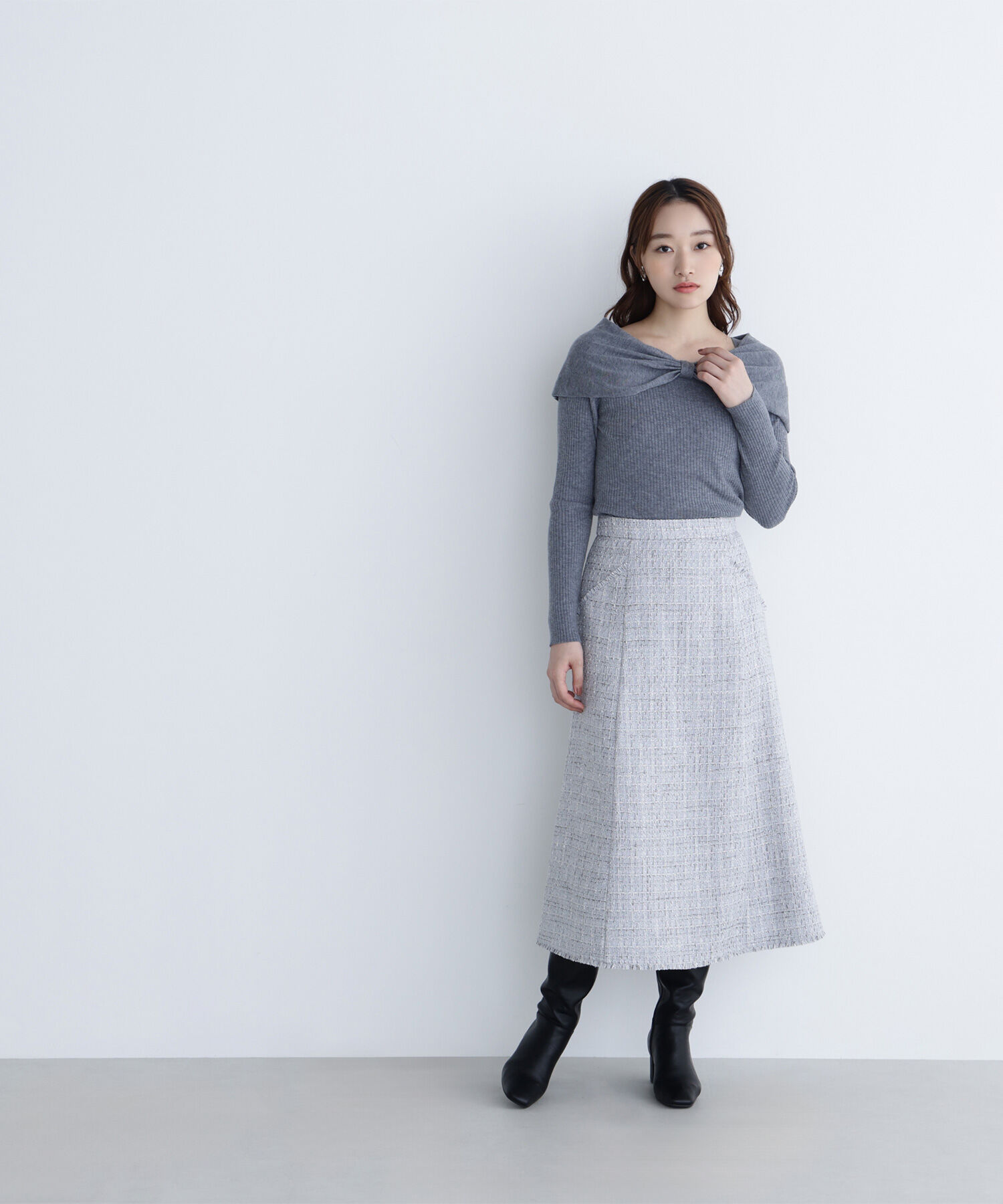  「ツイードフレアスカート」|スカート|