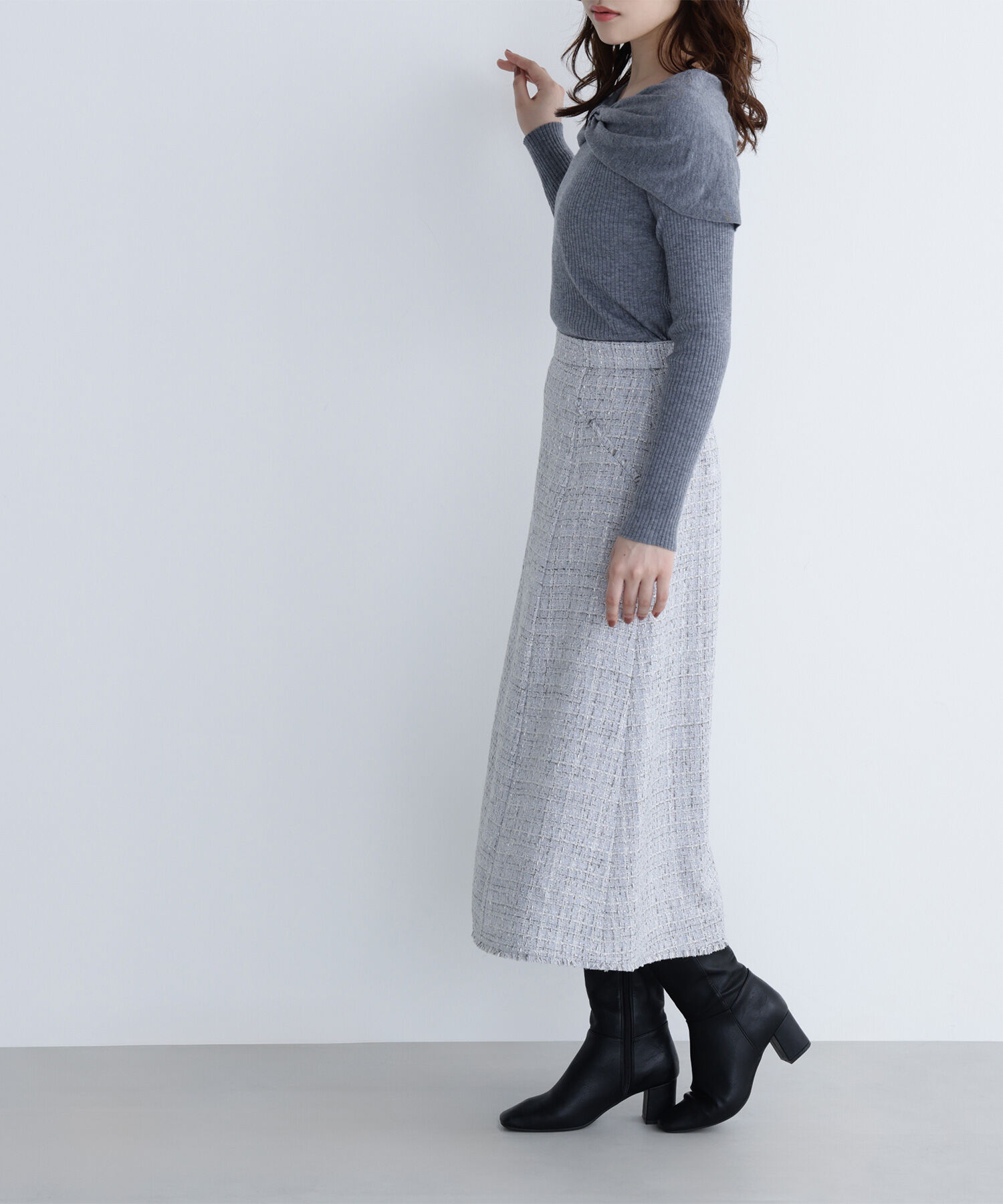  「ツイードフレアスカート」|スカート|
