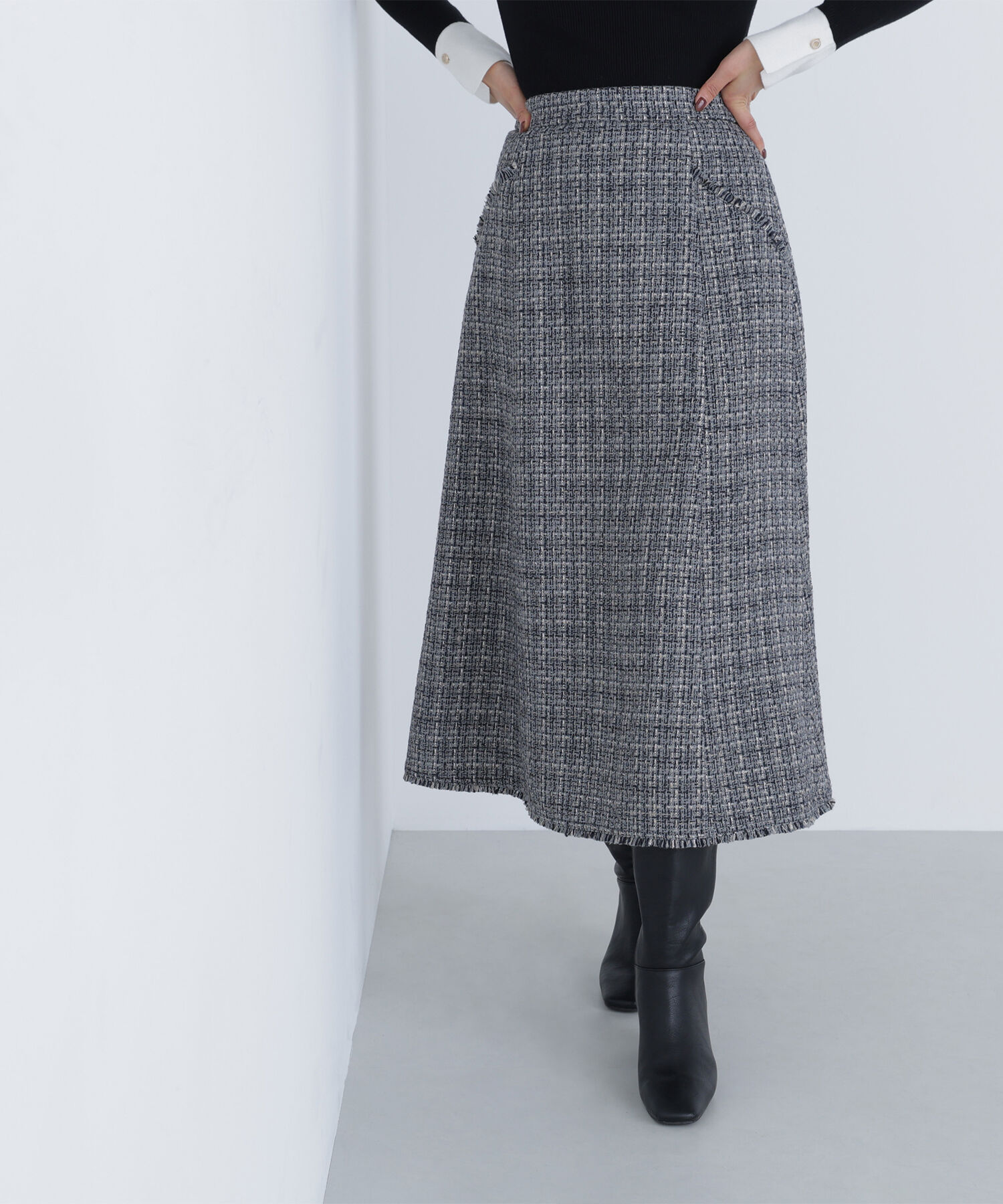  「ツイードフレアスカート」|スカート|