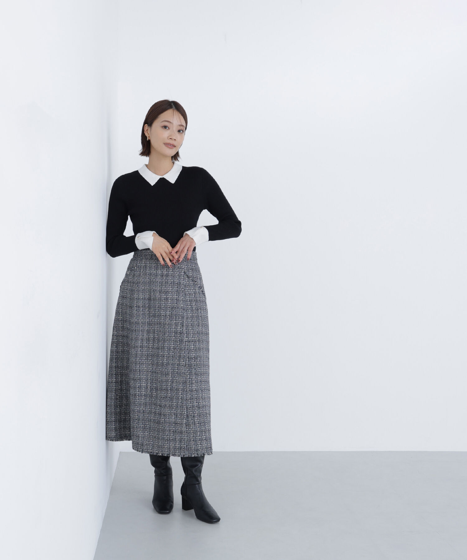  「ツイードフレアスカート」|スカート|