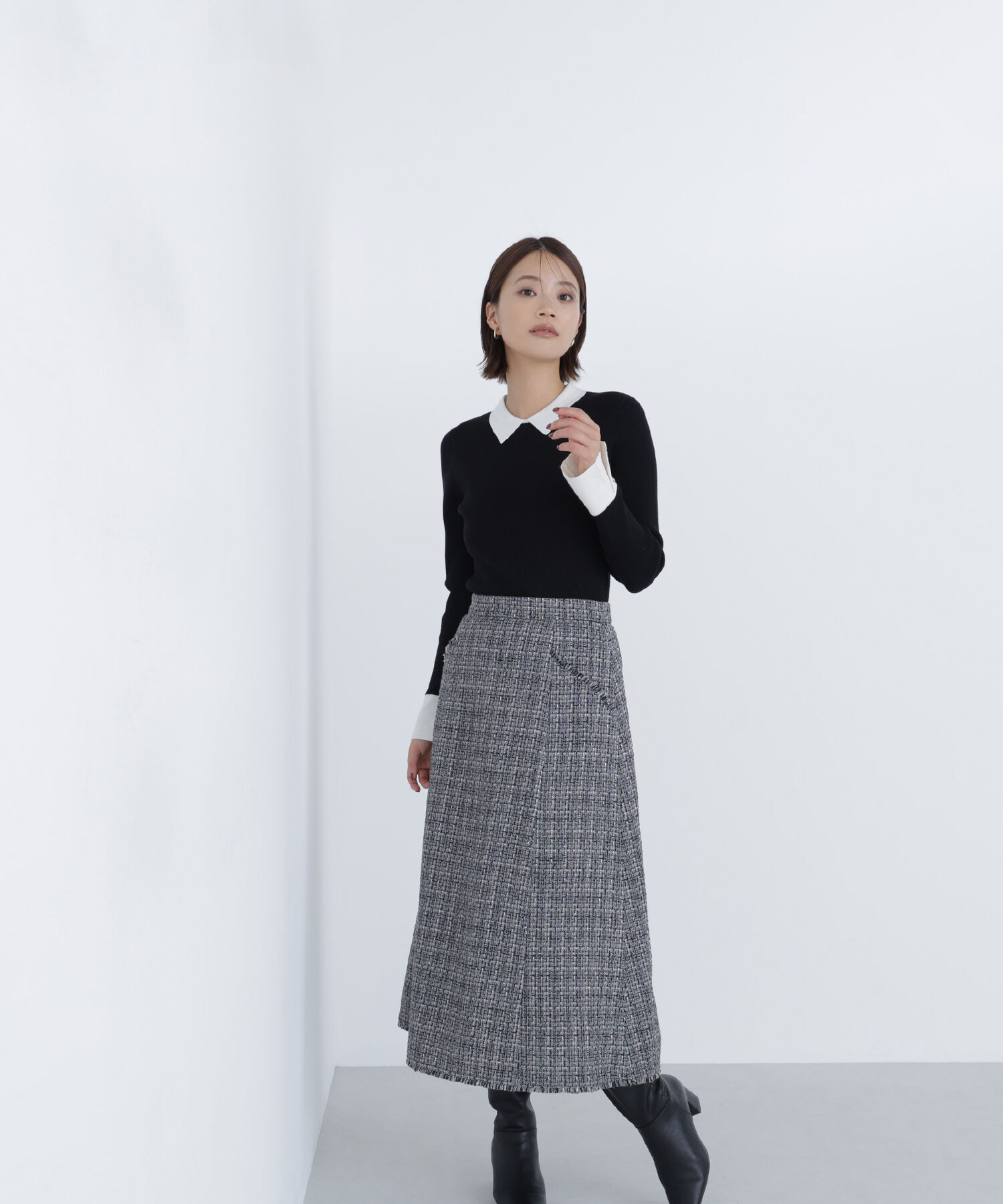  「ツイードフレアスカート」|スカート|