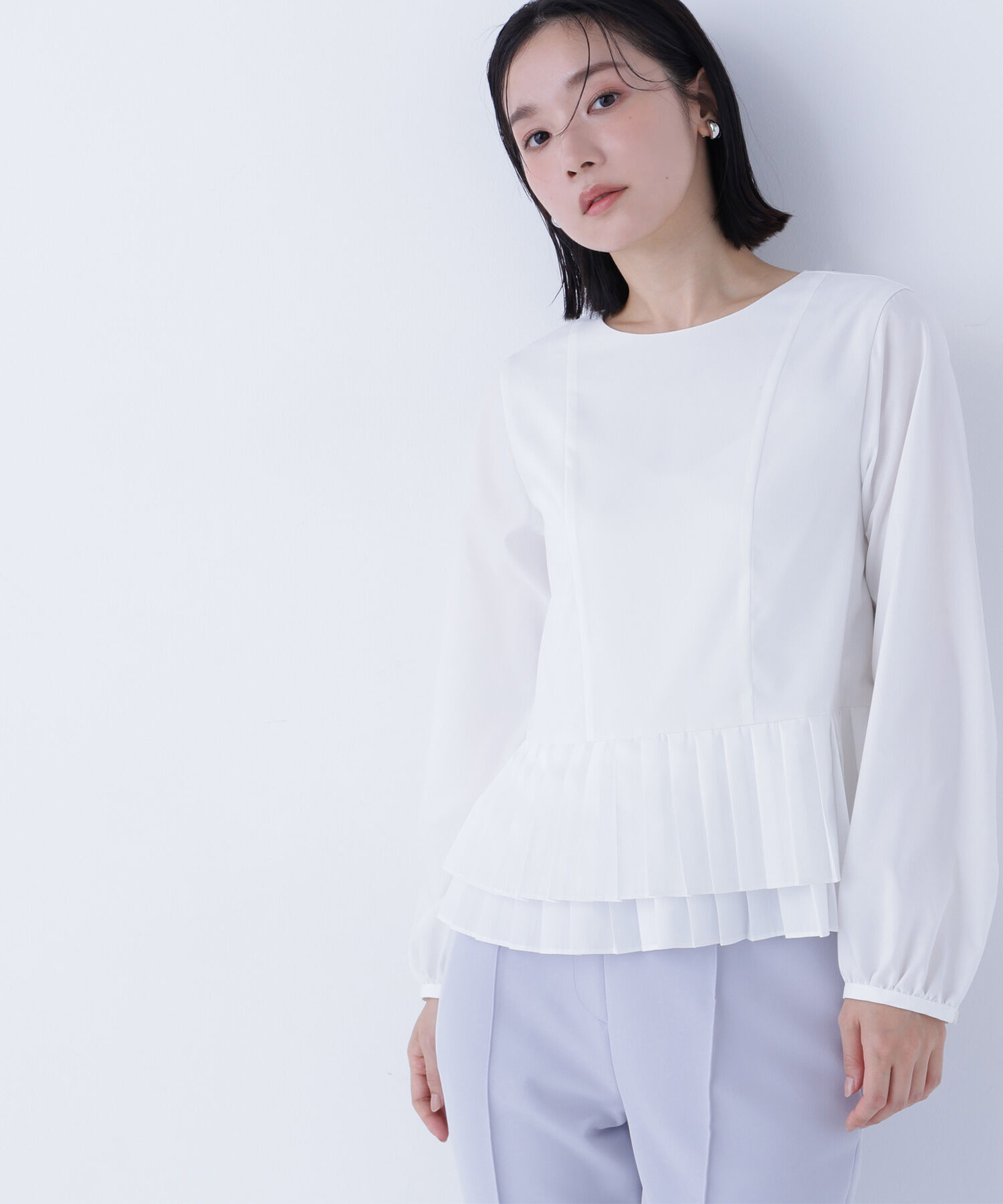  「プリーツヘムブラウス」|シャツ・ブラウス|