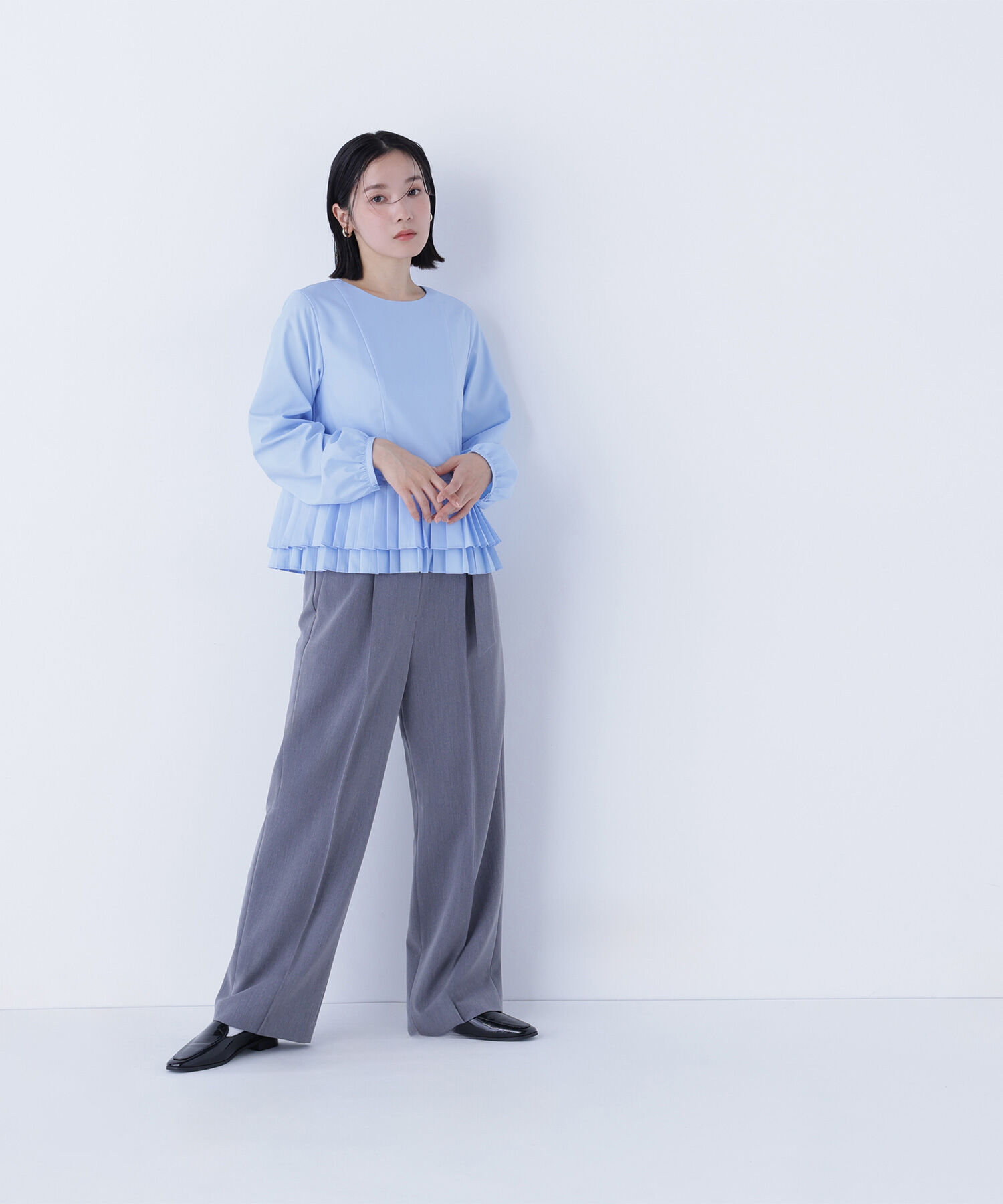  「プリーツヘムブラウス」|シャツ・ブラウス|