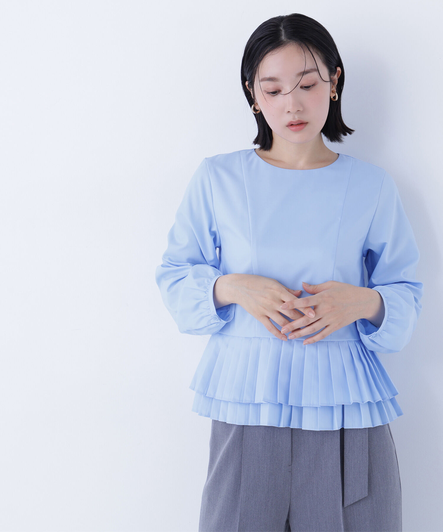  「プリーツヘムブラウス」|シャツ・ブラウス|