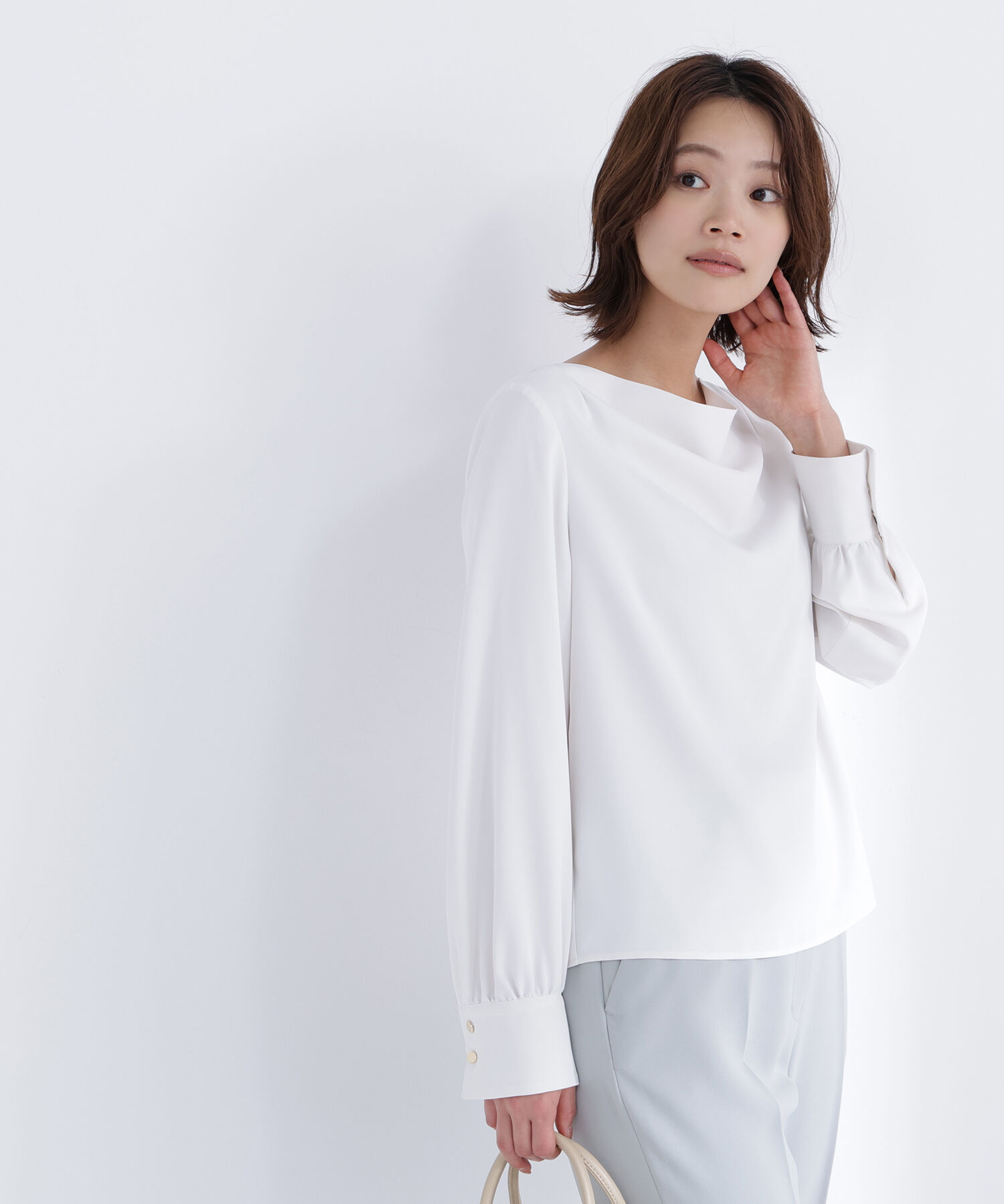  「ドレープネックブラウス」|シャツ・ブラウス|