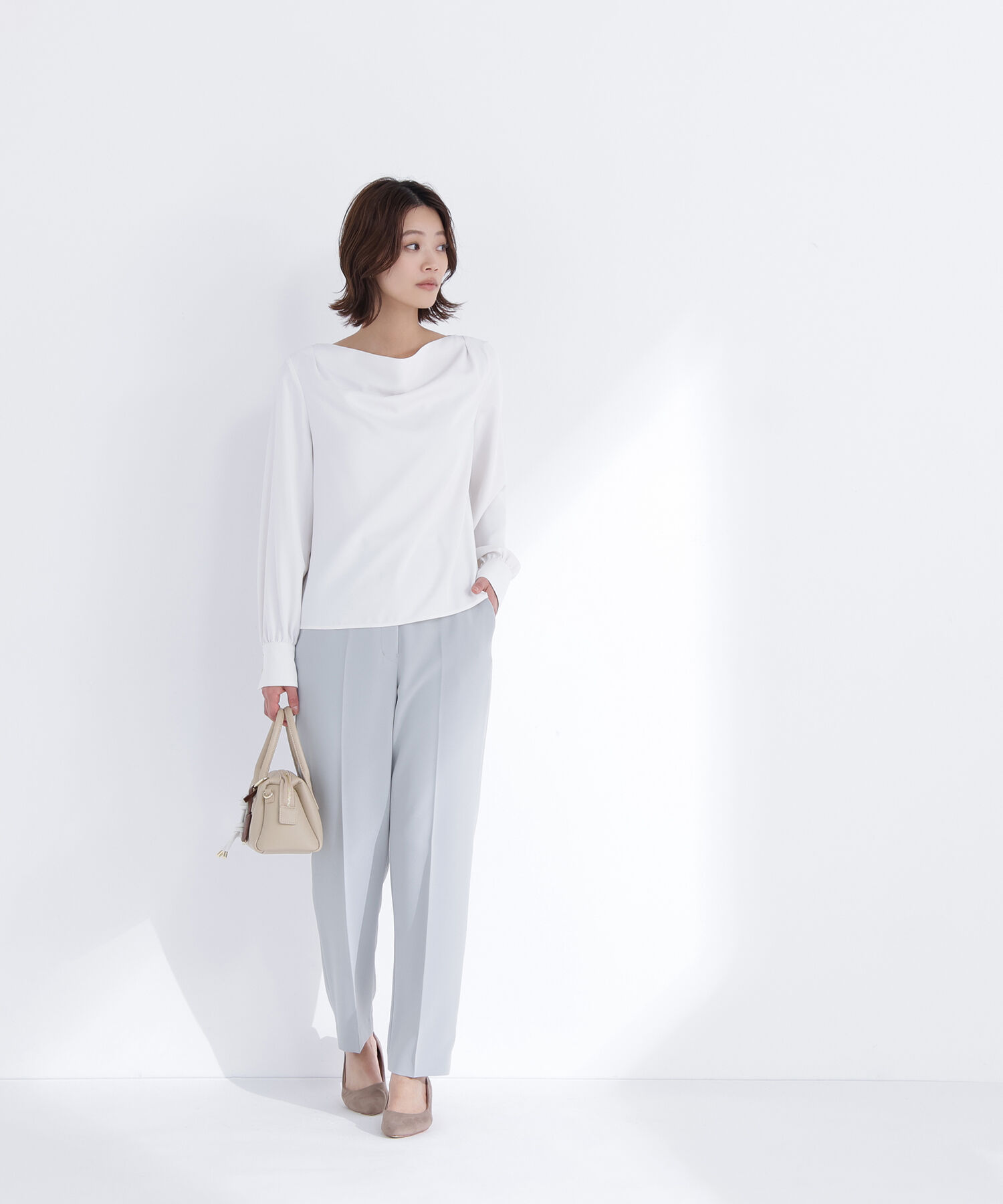  「ドレープネックブラウス」|シャツ・ブラウス|