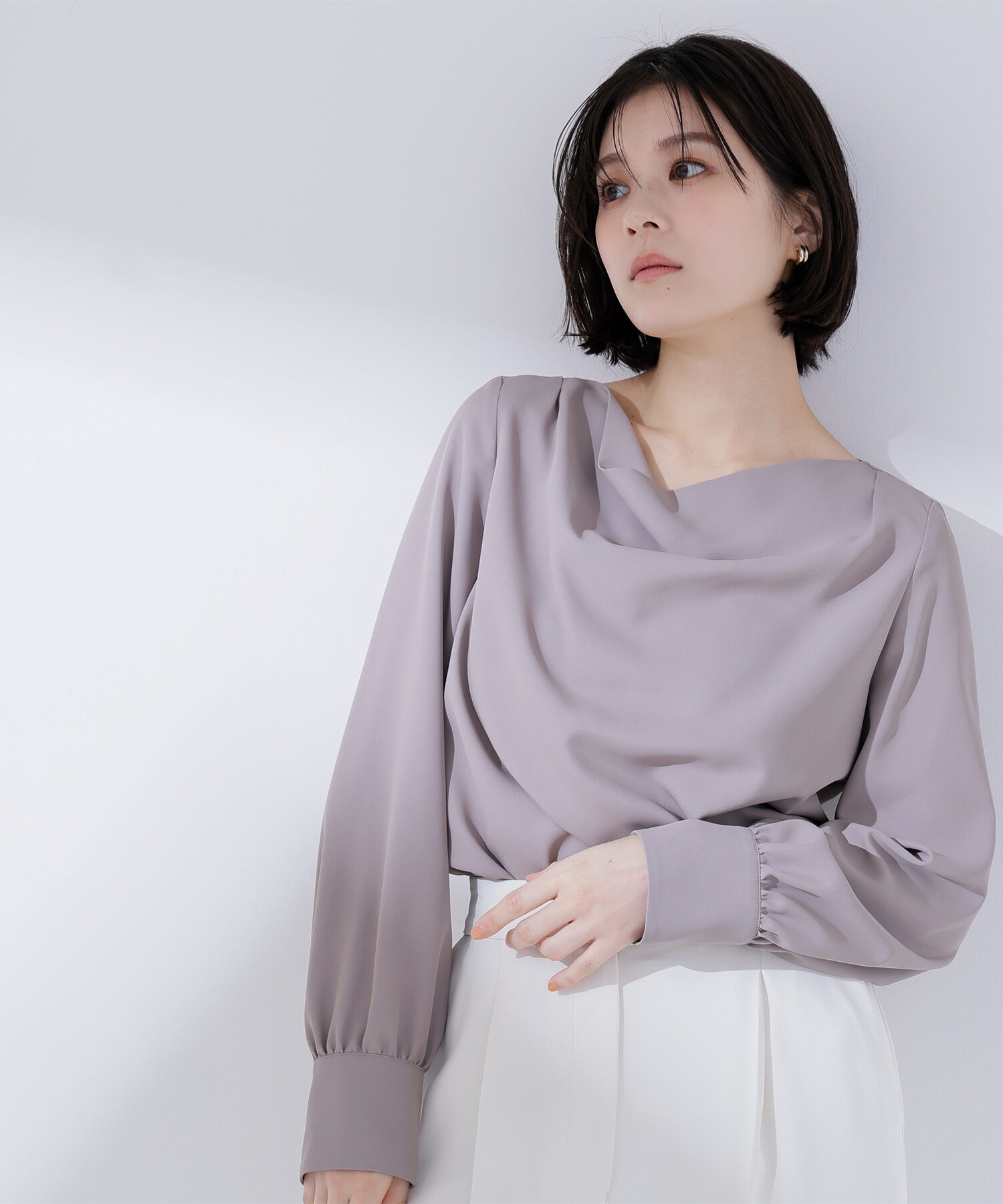  「ドレープネックブラウス」|シャツ・ブラウス|