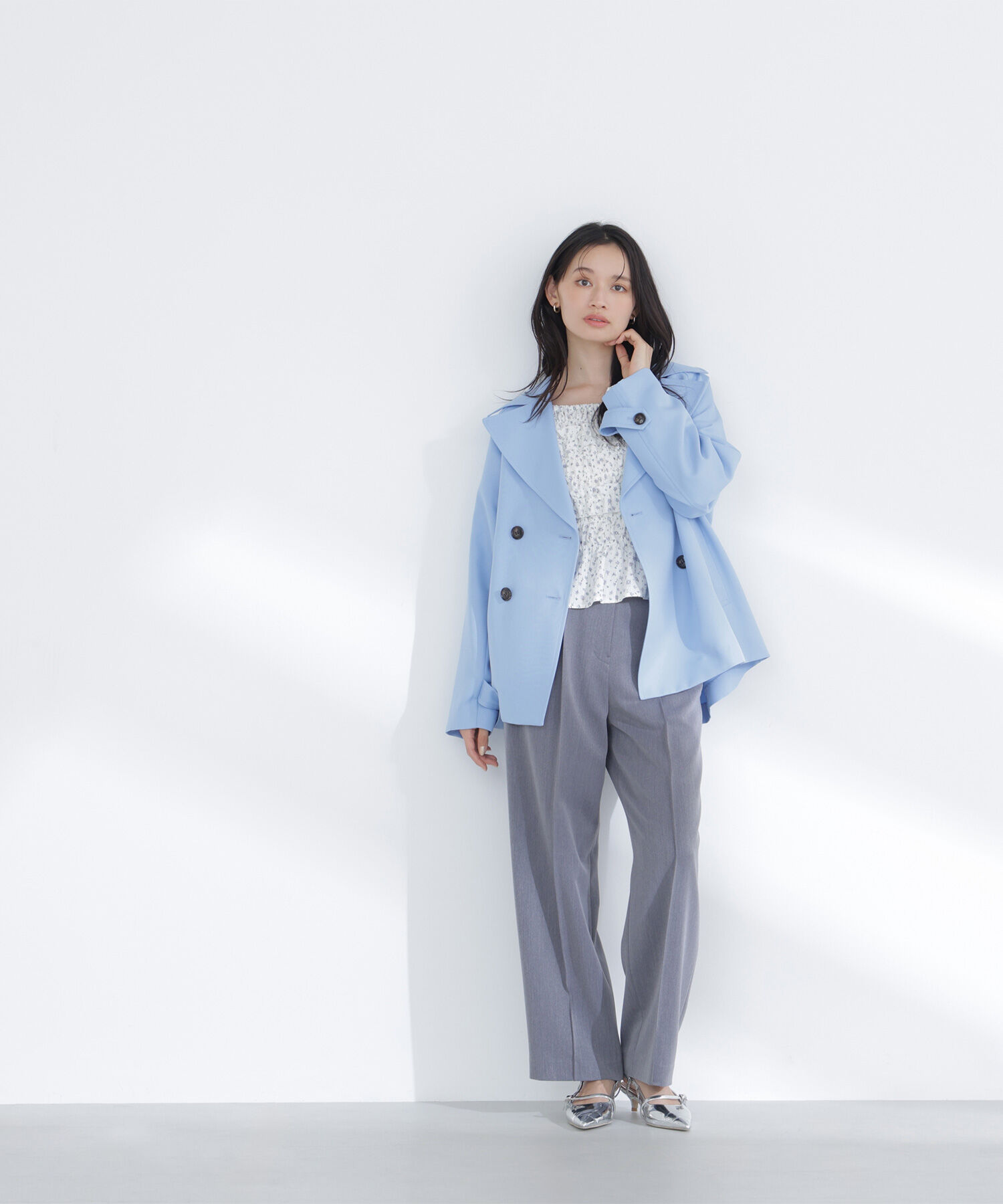  「ミニフラワーシャーリングブラウス」|シャツ・ブラウス|