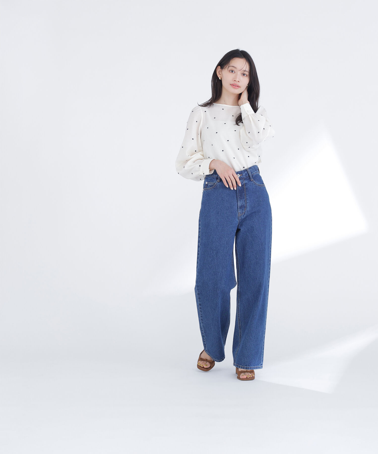  「ドット刺繍ブラウス」|シャツ・ブラウス|