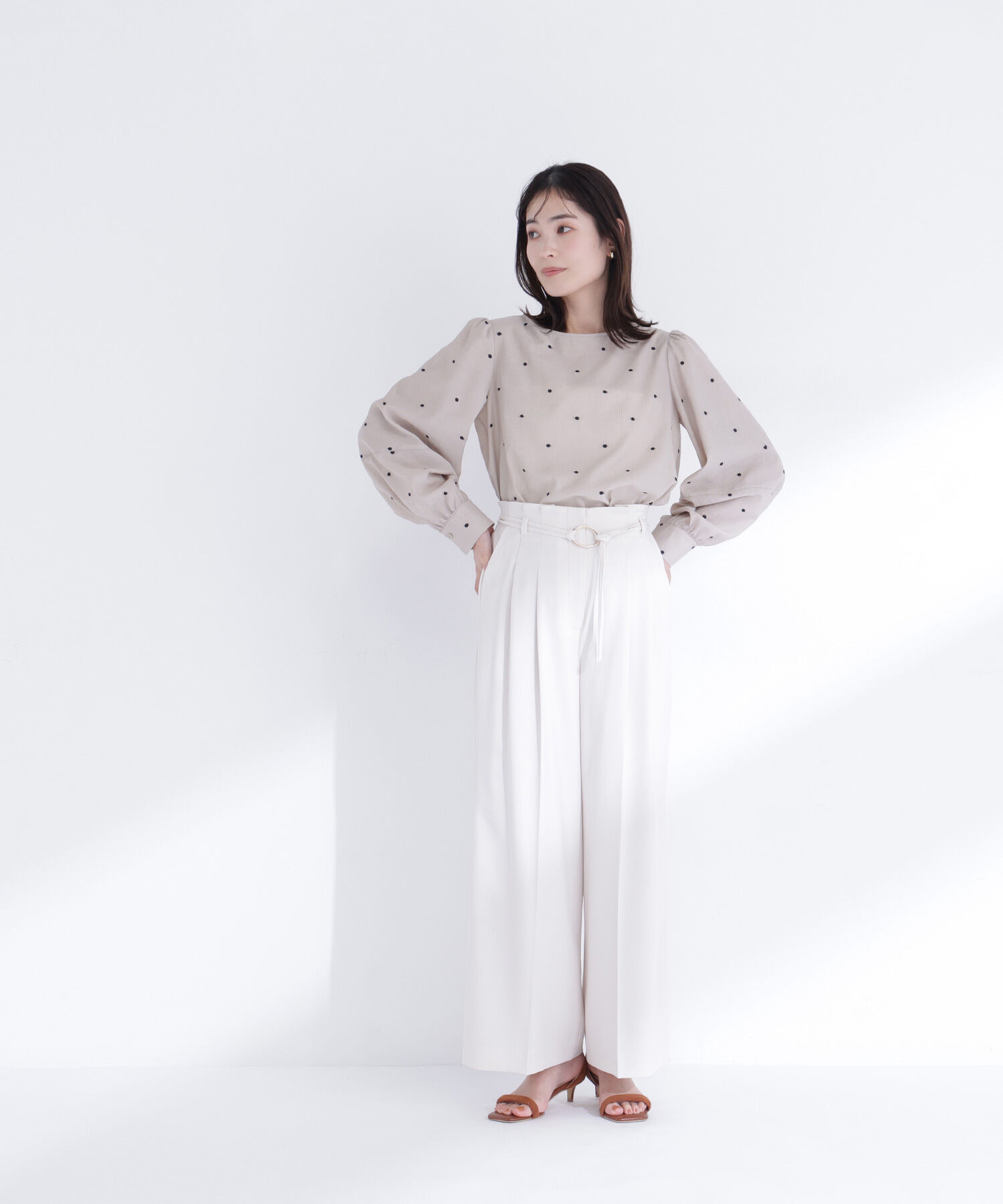  「ドット刺繍ブラウス」|シャツ・ブラウス|