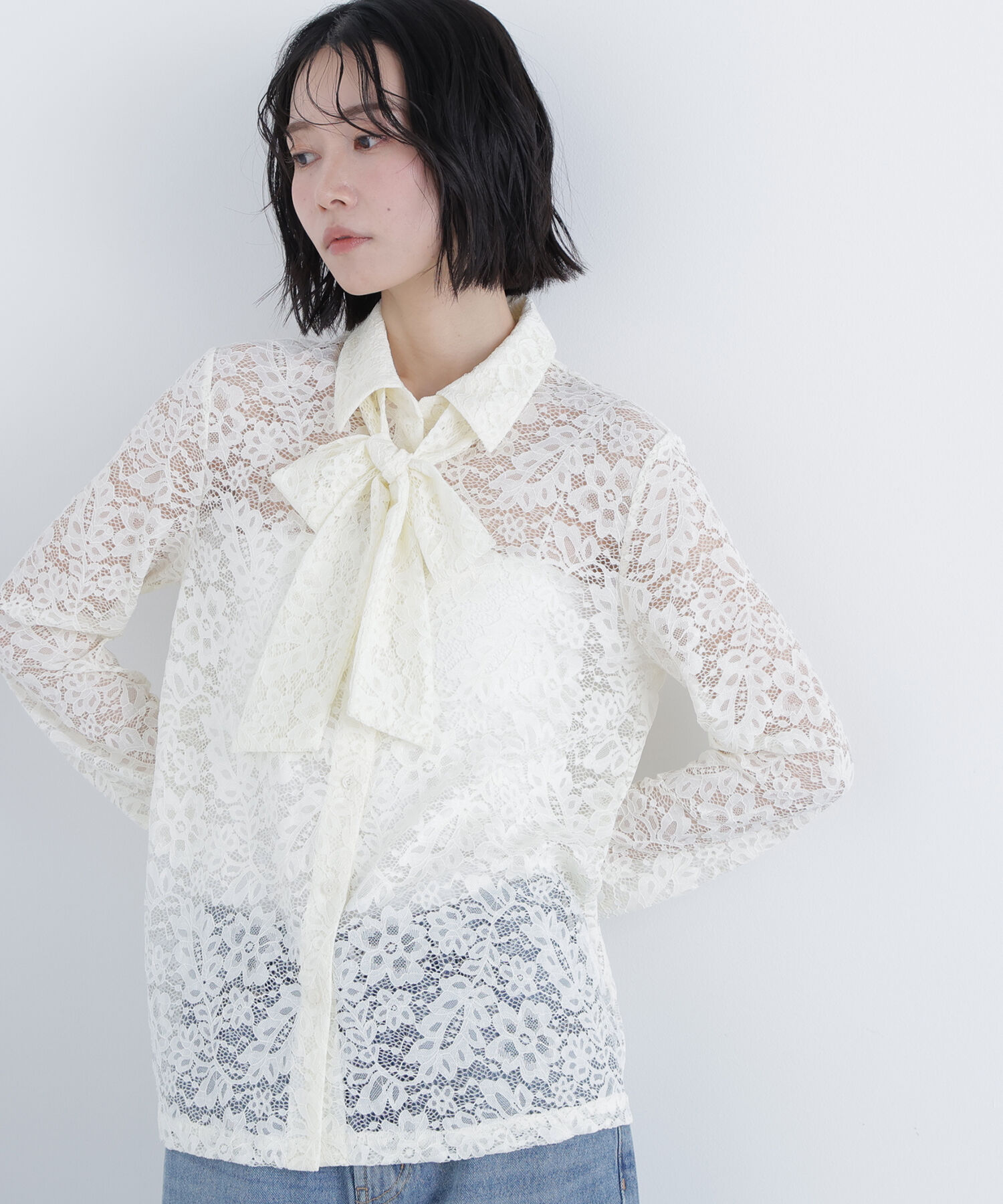  「〈N.〉レースボウタイブラウス」|シャツ・ブラウス|