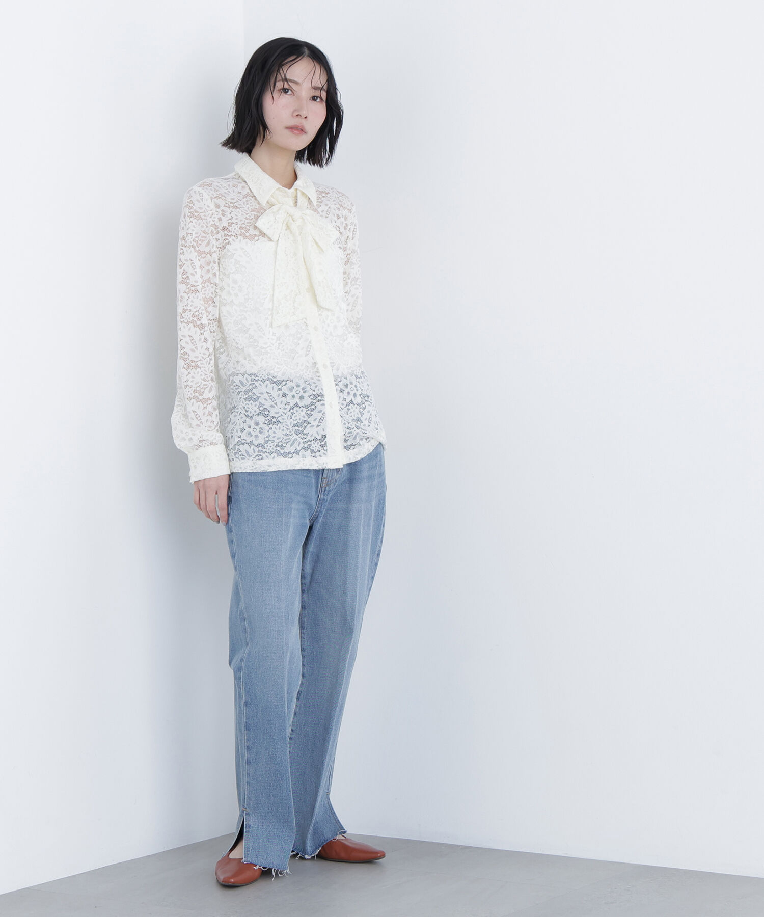  「〈N.〉レースボウタイブラウス」|シャツ・ブラウス|