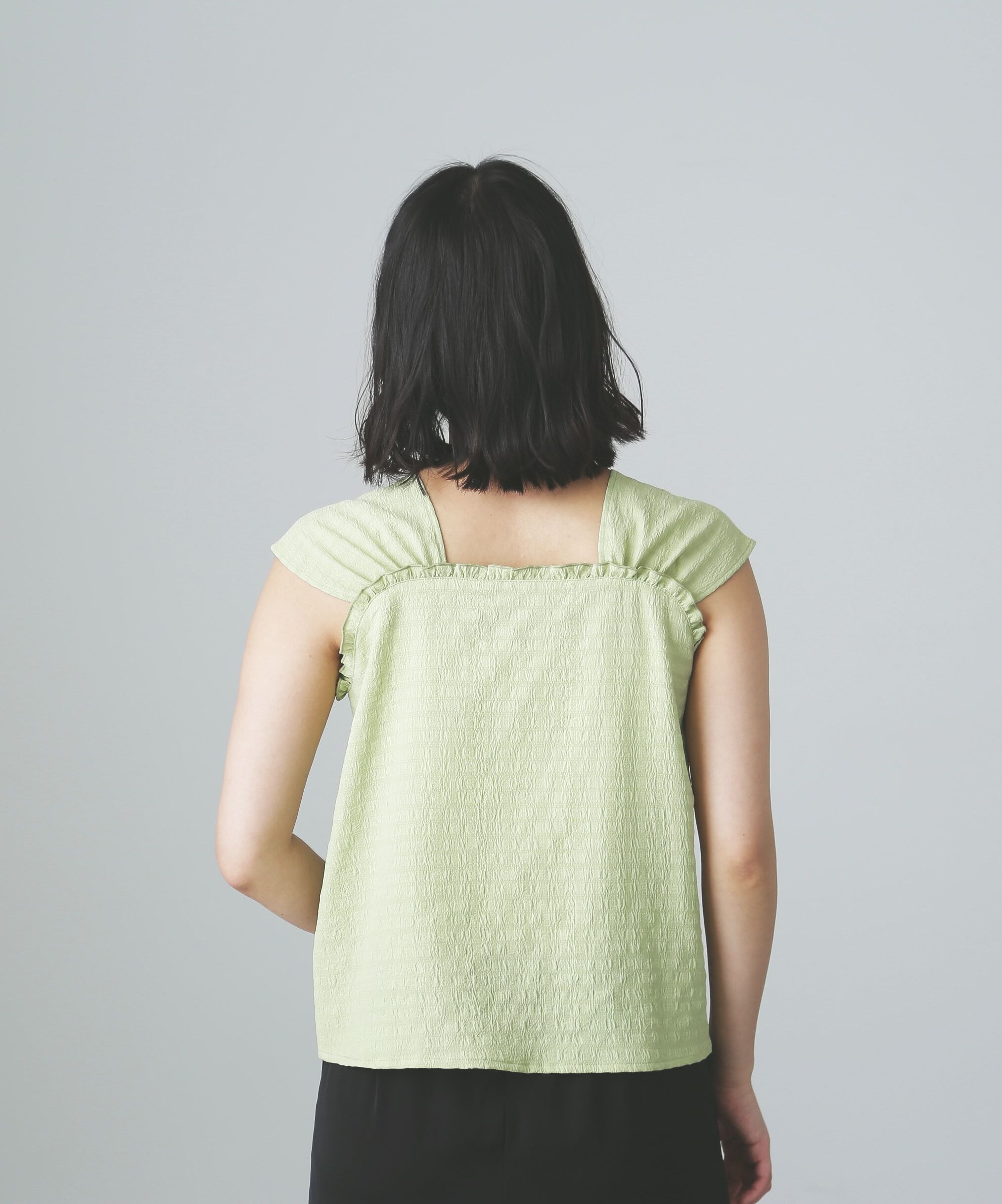  「フロントボタンノースリブラウス」|シャツ・ブラウス|