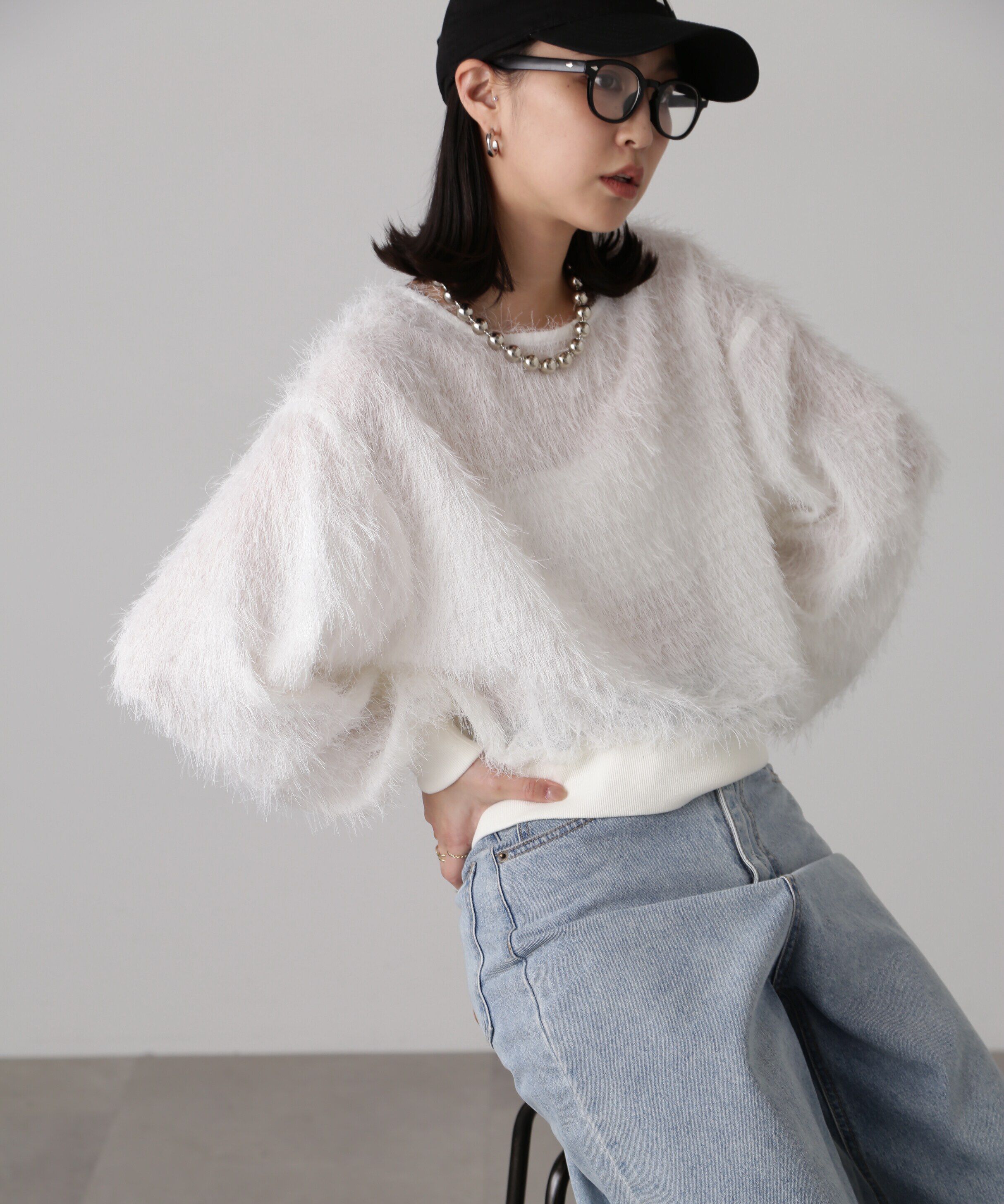  「ボリュームスリーブフェザーブラウス」|シャツ・ブラウス|