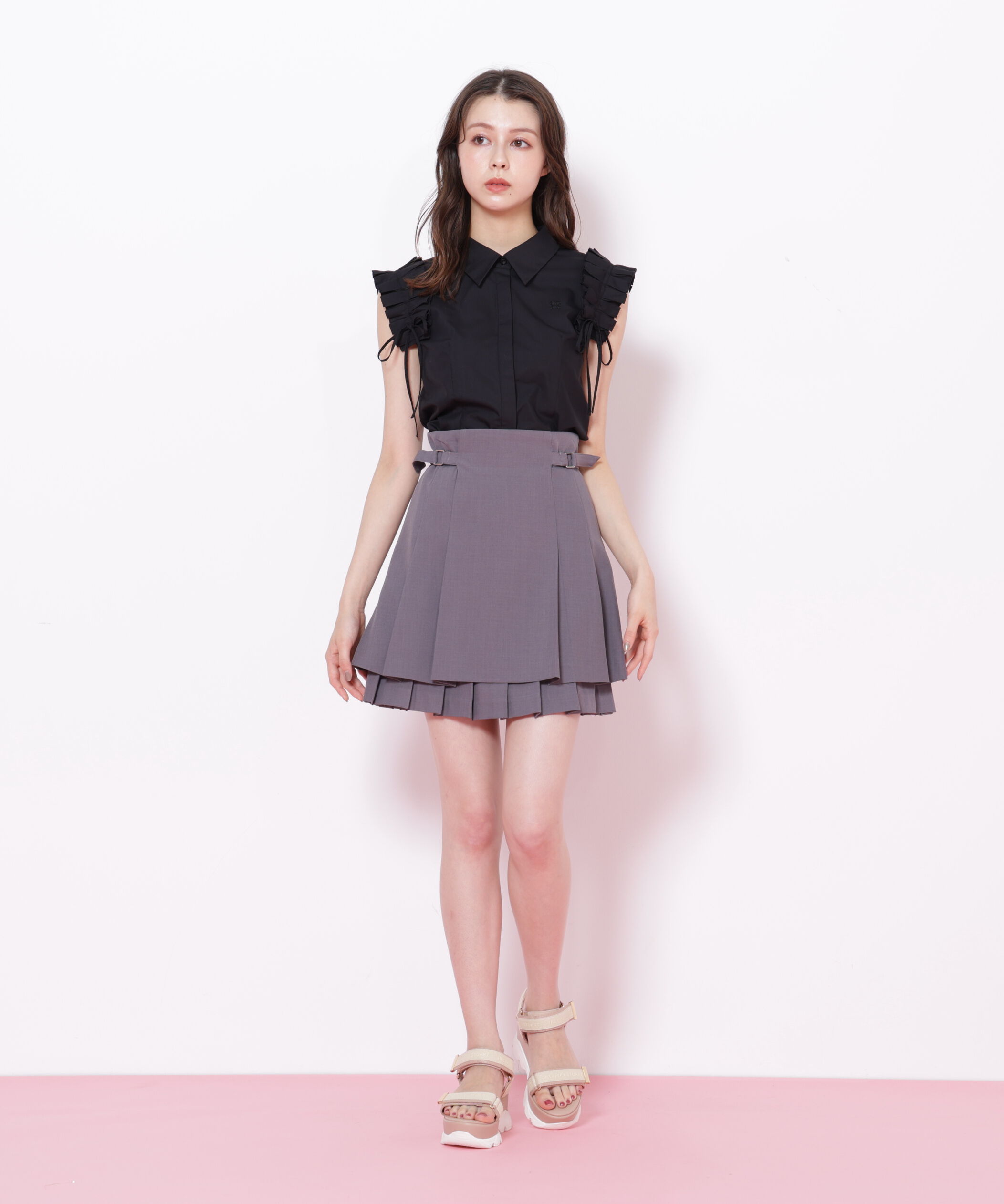  「ショルダーフリルブラウス」|シャツ・ブラウス|