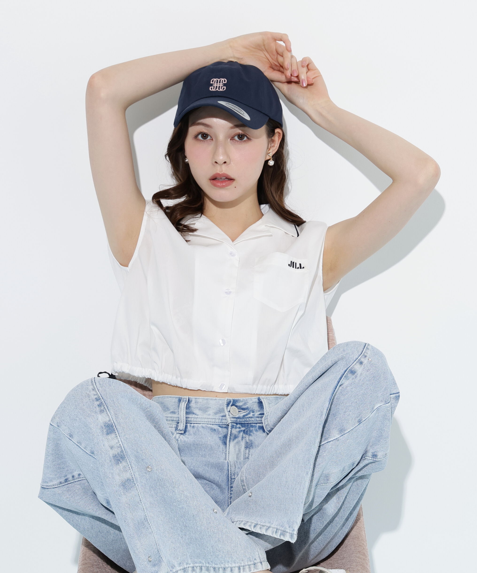  「ウエストリボン開襟シャツ」|シャツ・ブラウス|