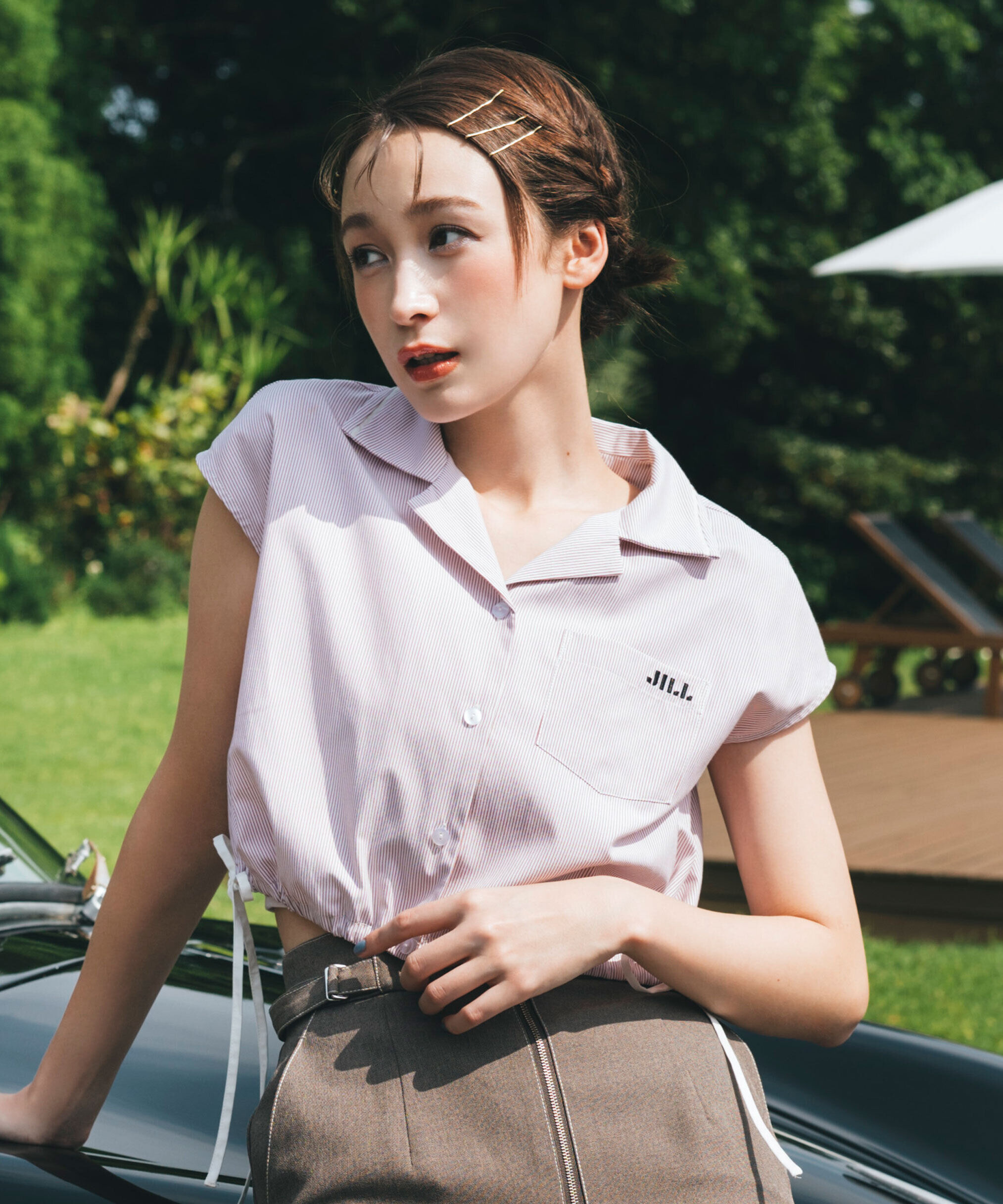  「ウエストリボン開襟シャツ」|シャツ・ブラウス|レッドストラ 1