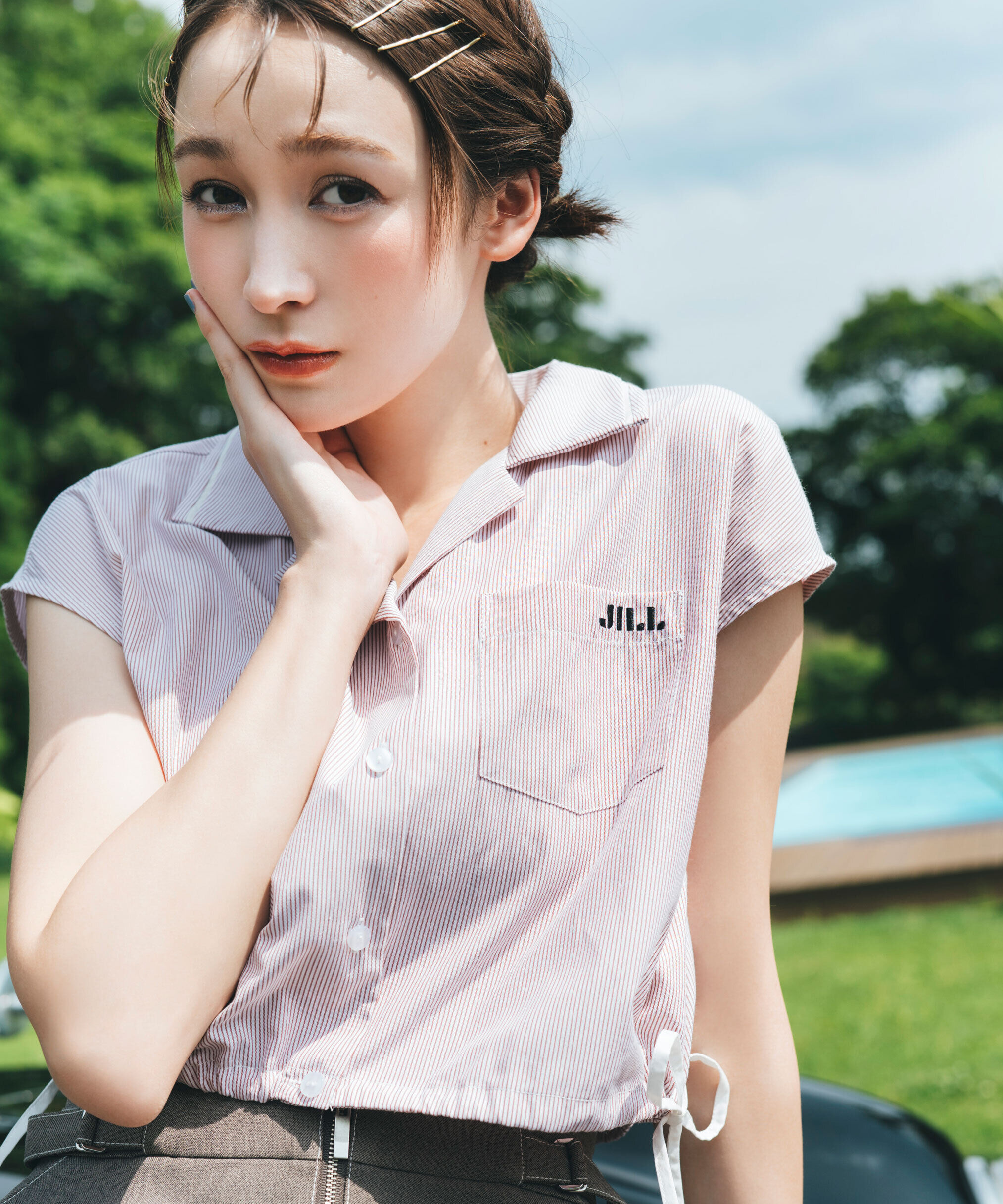  「ウエストリボン開襟シャツ」|シャツ・ブラウス|