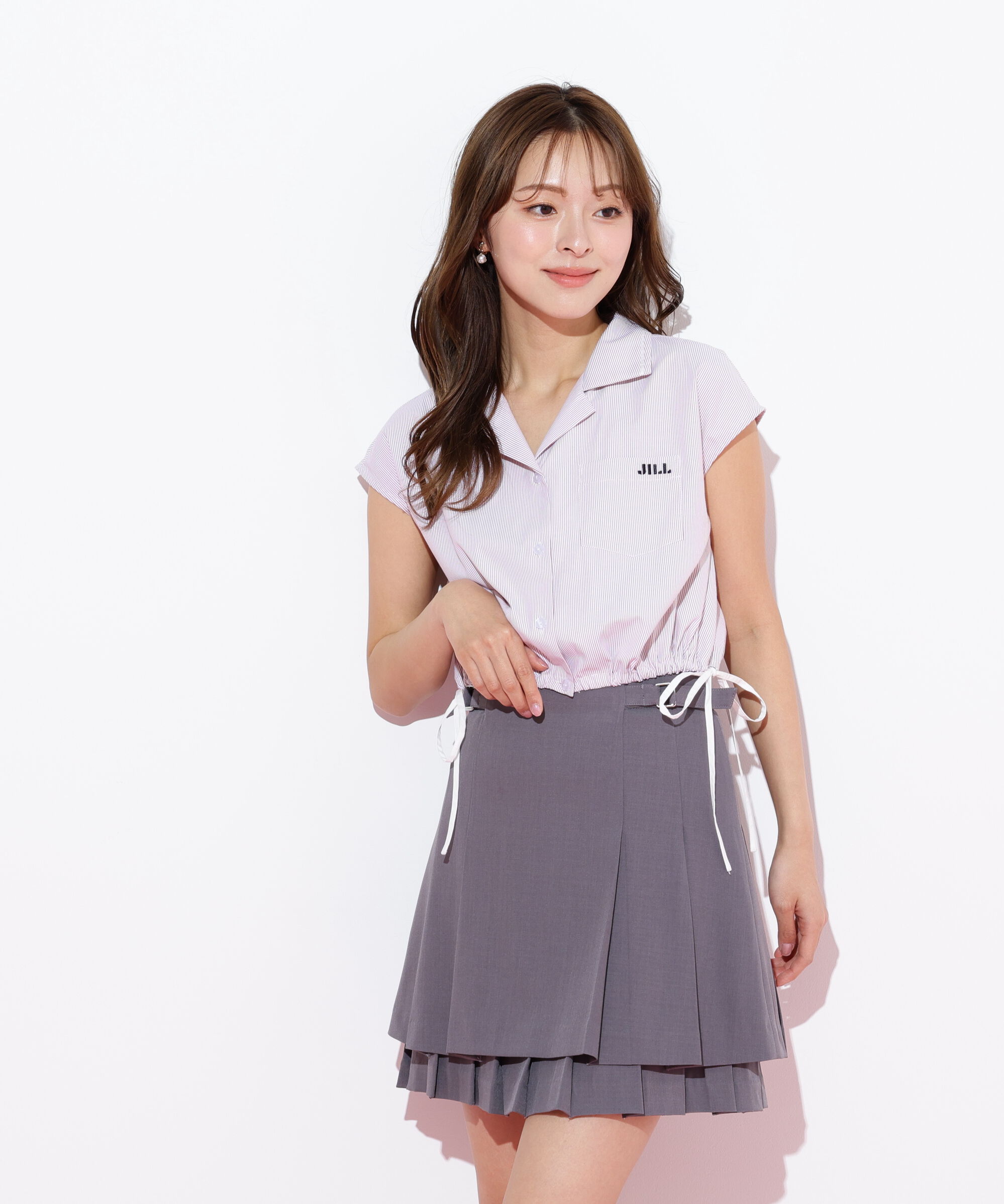  「ウエストリボン開襟シャツ」|シャツ・ブラウス|