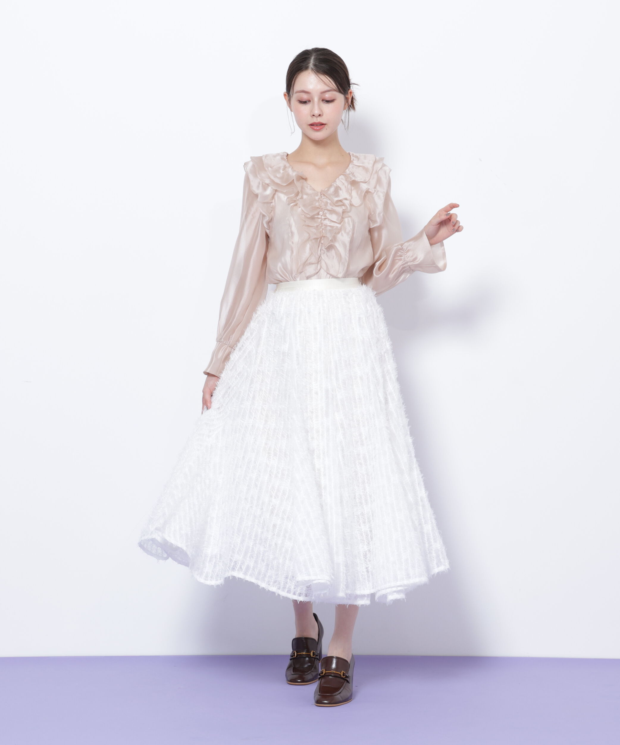  「シアーフリルブラウス」|シャツ・ブラウス|