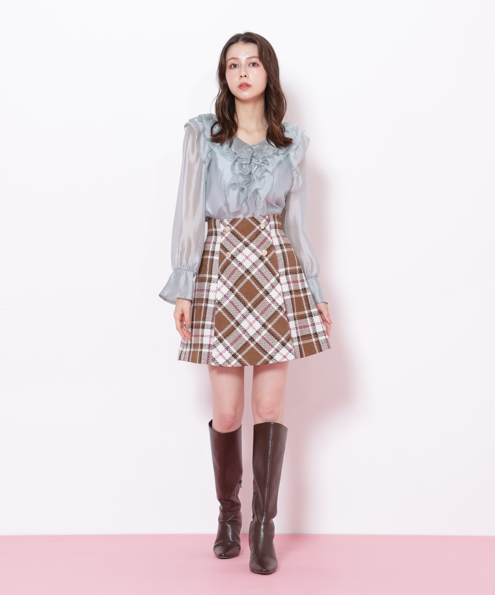  「シアーフリルブラウス」|シャツ・ブラウス|