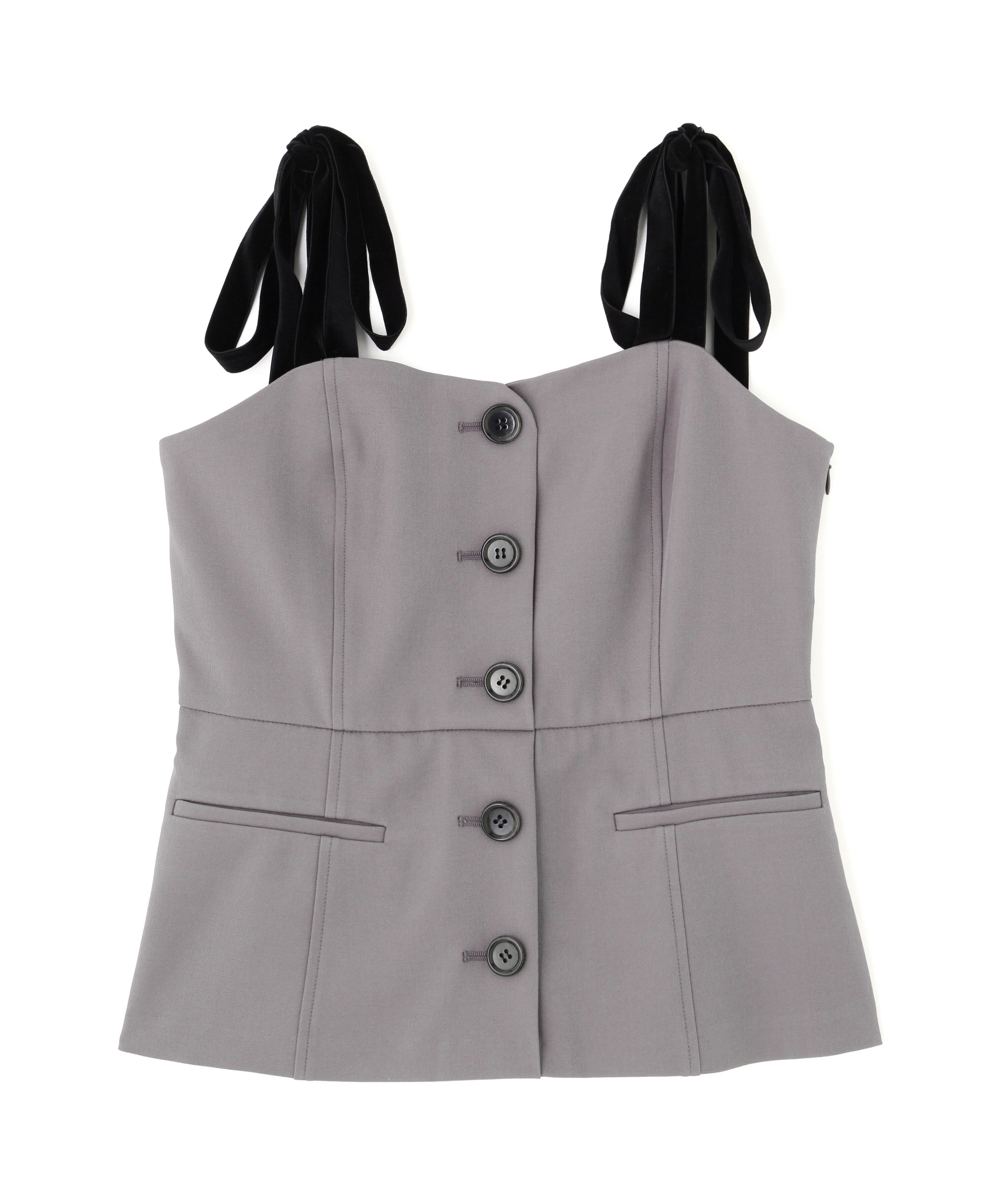  「＜セットアップ対応＞ベーシックツイルベロアリボンビスチェ」|シャツ・ブラウス|