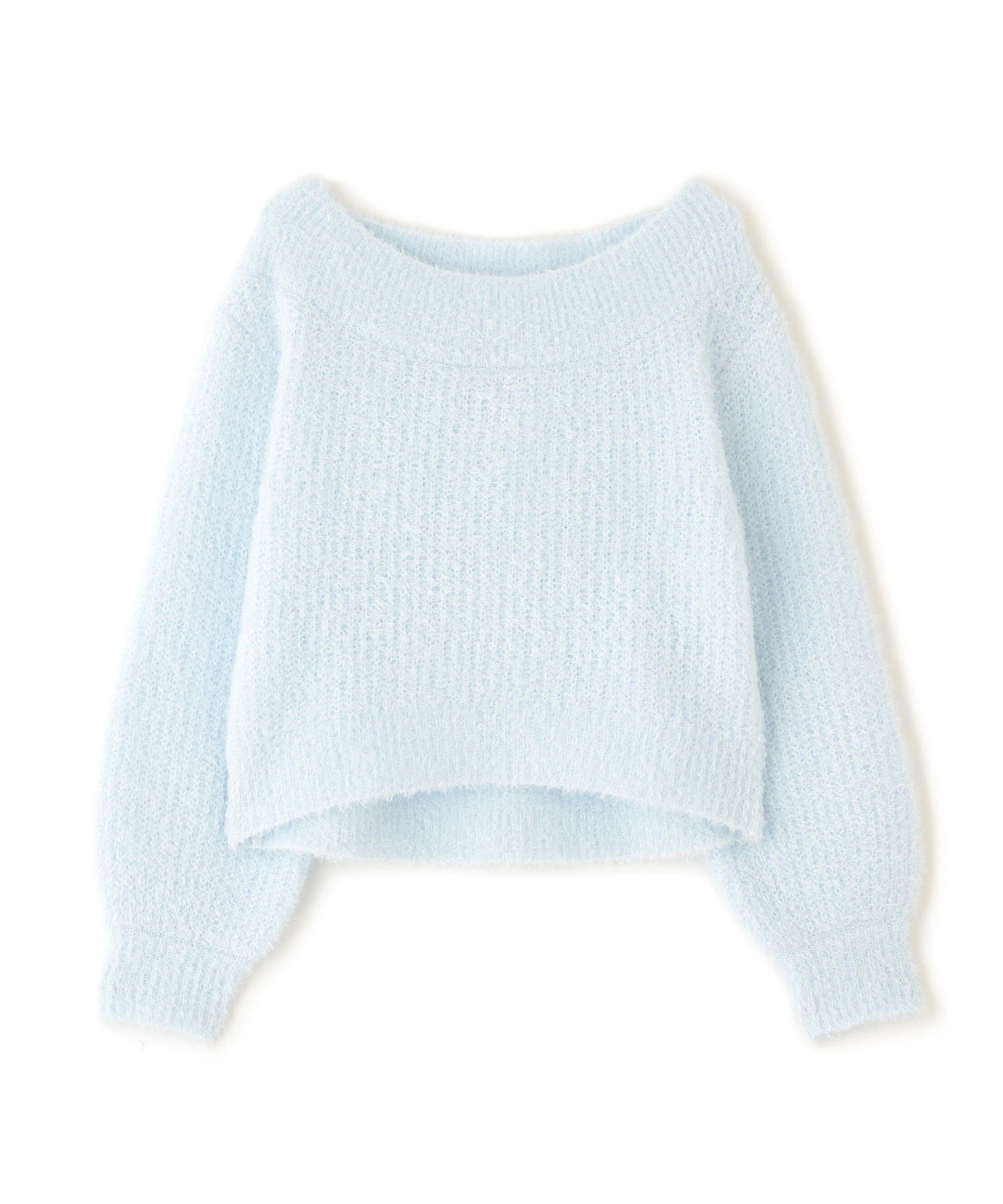  「フィルムラメオフショルニット」|ニット・セーター|