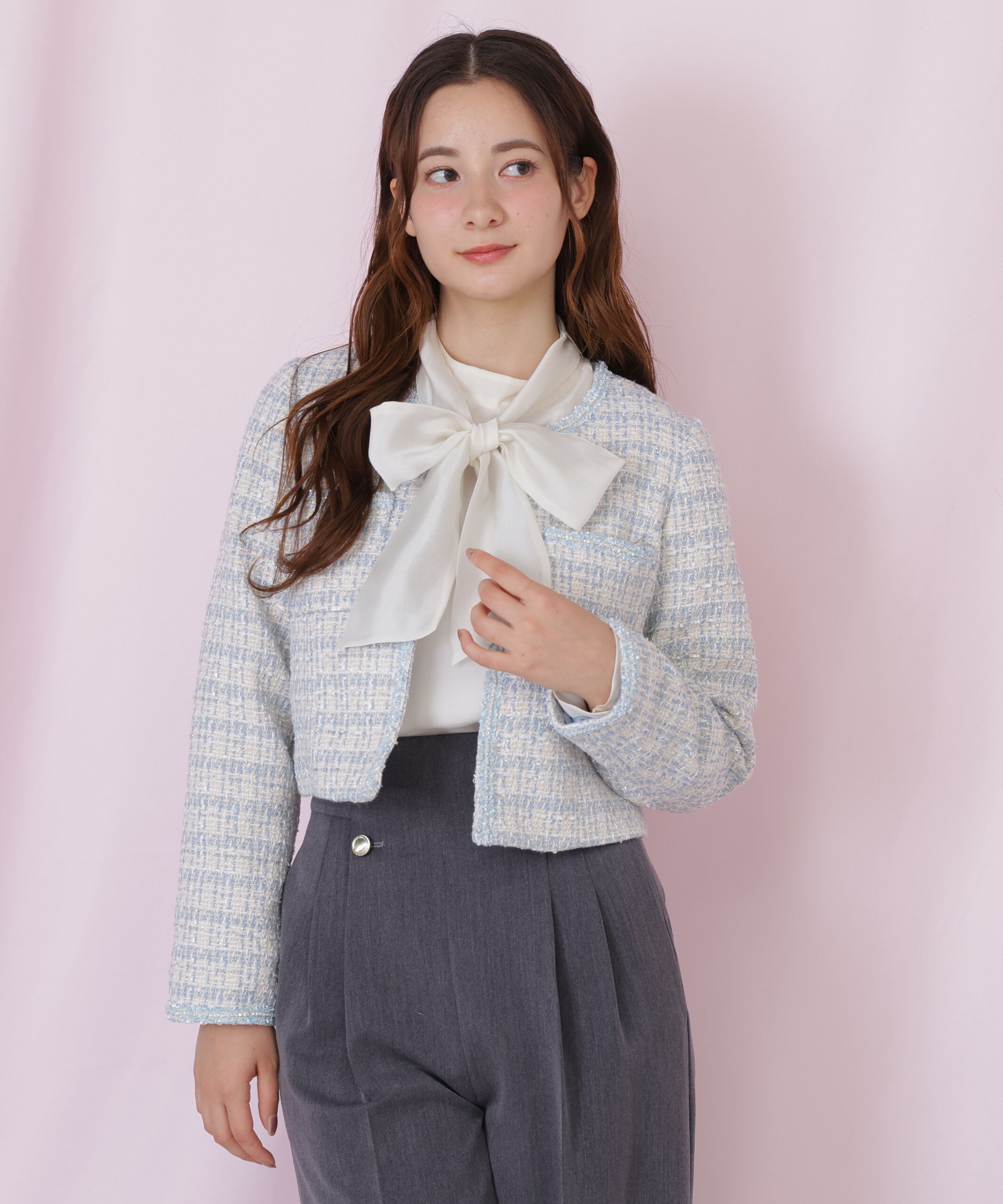  「ビジューブレード付きツイードジャケット」|その他|