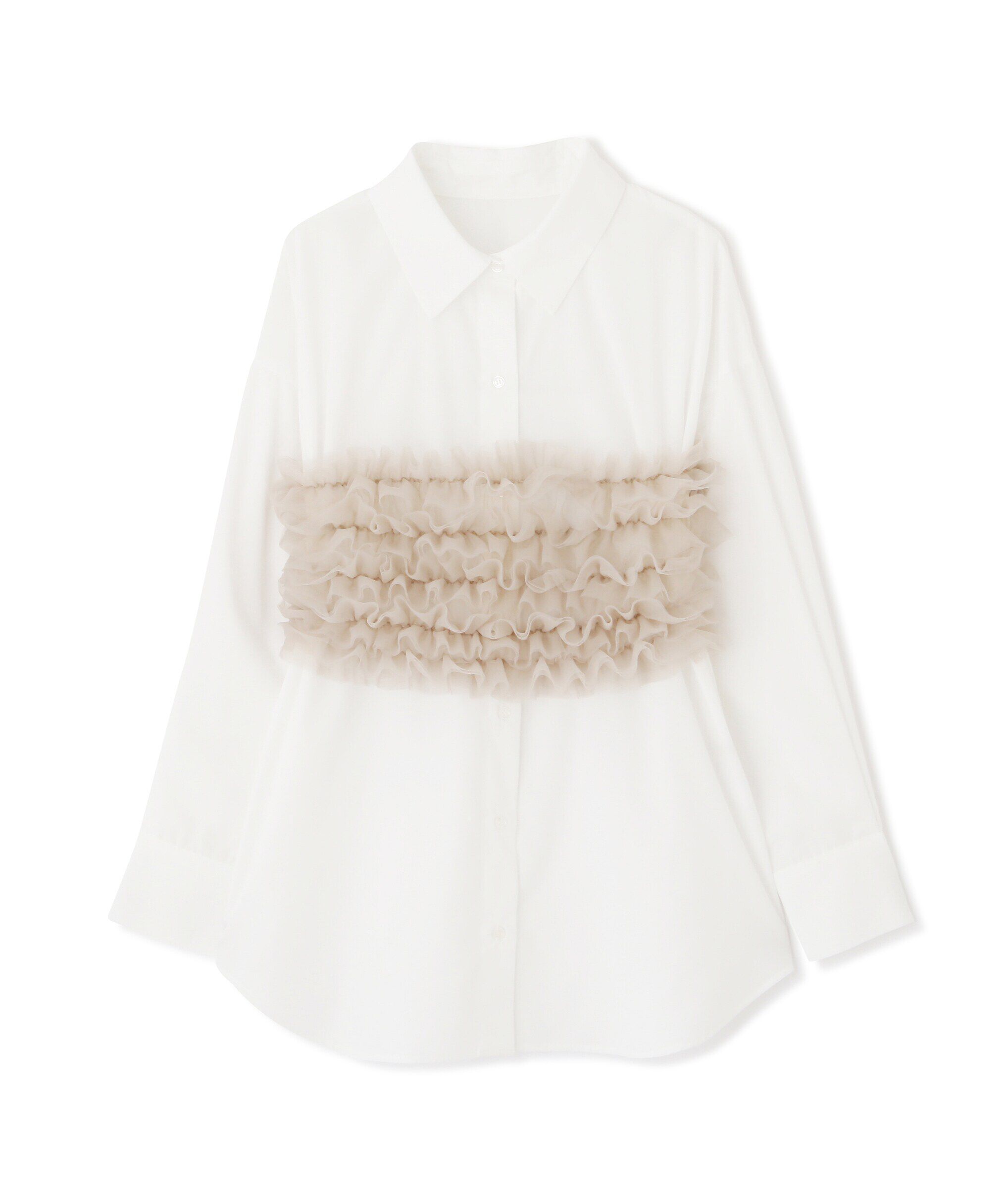 PROPORTION BODY DRESSING「チュールビスチェ付シャツ24AW」|シャツ・ブラウス|