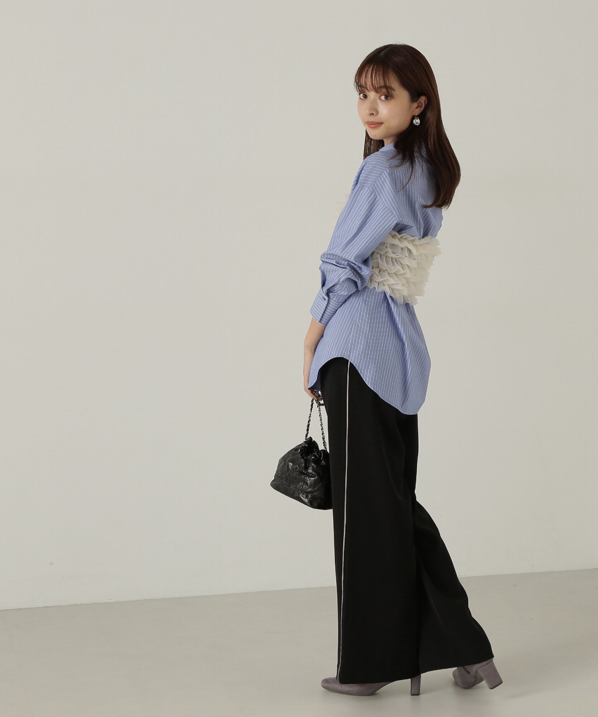 PROPORTION BODY DRESSING「チュールビスチェ付シャツ24AW」|シャツ・ブラウス|