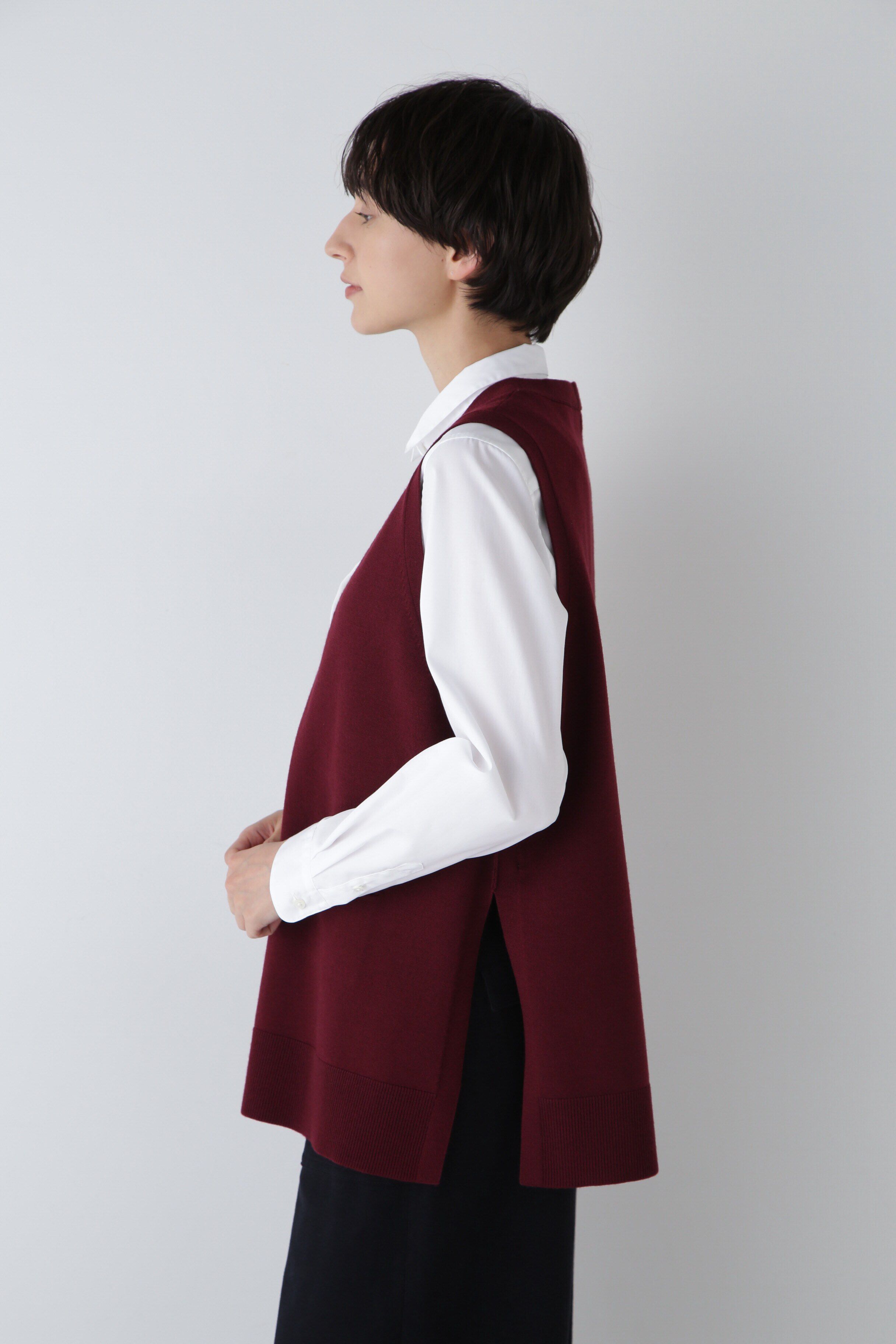  「◆ハイゲージVネックオーバーベスト」|ニット・セーター|