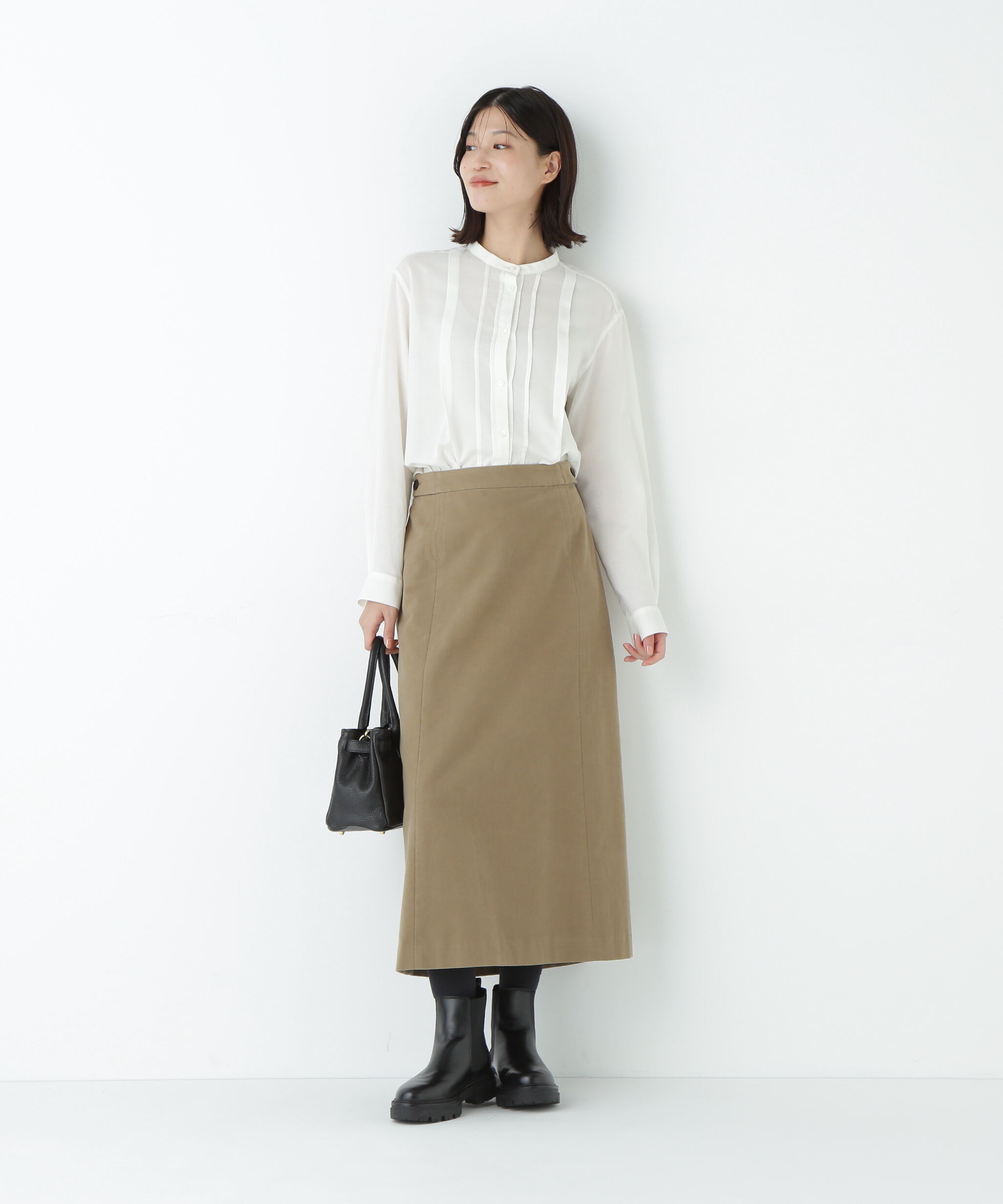  「◆コットンジョーゼットボイルバンドシャツブラウス」|シャツ・ブラウス|