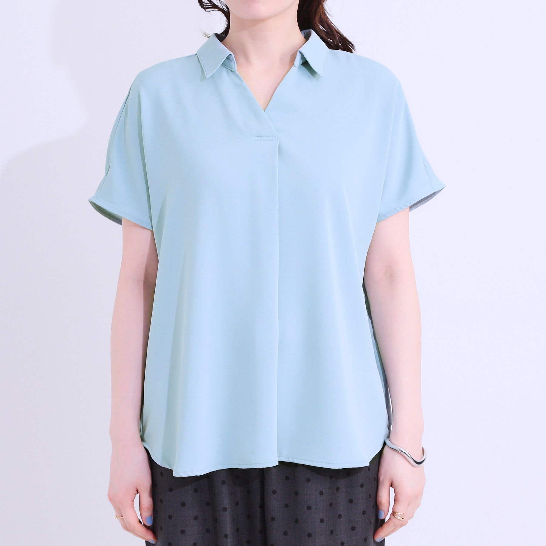 SHOO･LA･RUE「【洗える/S-LL/プチプラ】さらっとすっきりきれい見え スキッパーブラウス」|シャツ・ブラウス|