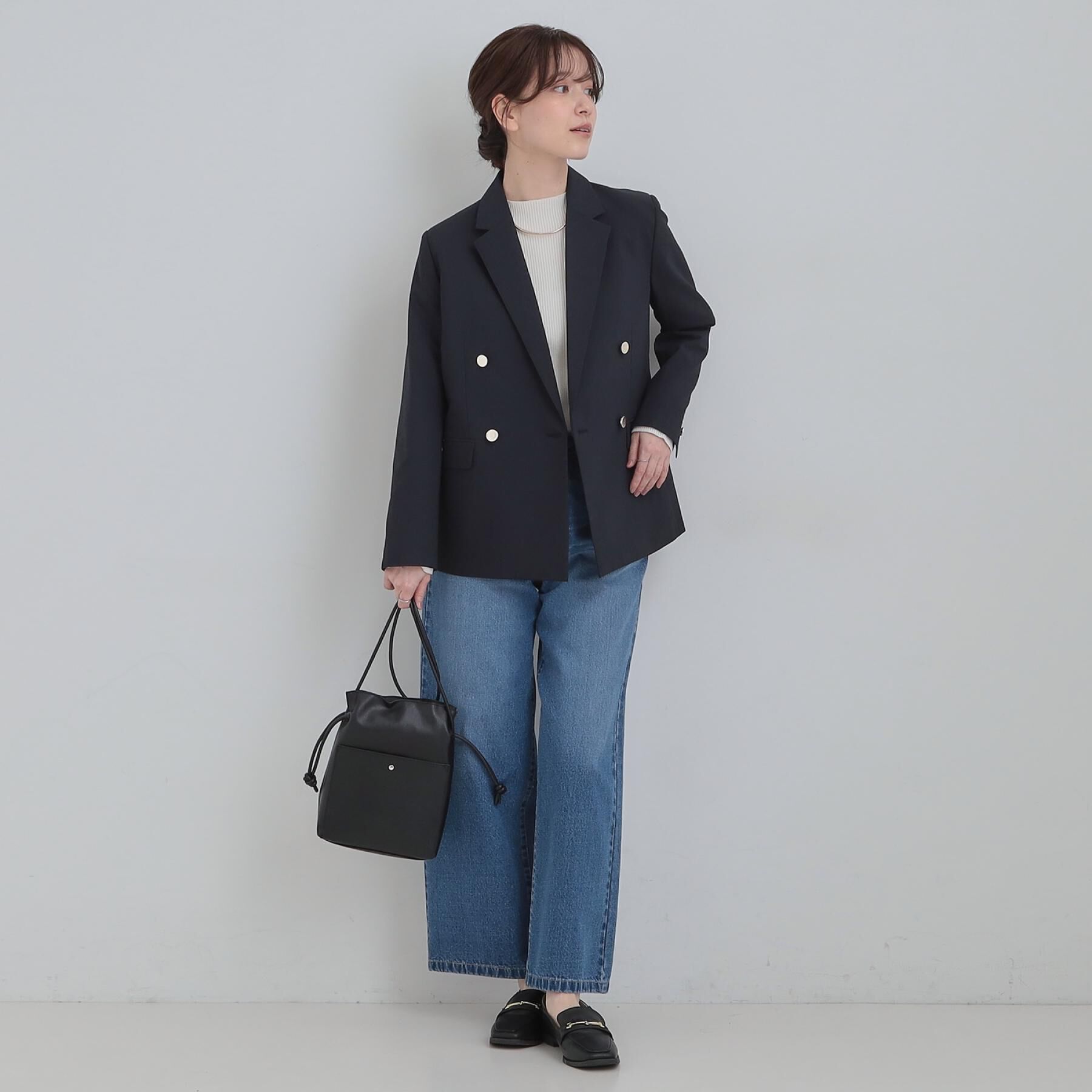 SHOO･LA･RUE「【セットアップ可/S-LL/洗濯機可】サッと軽やかに羽織りやすい Wブレストジャケット」|テーラードジャケット|