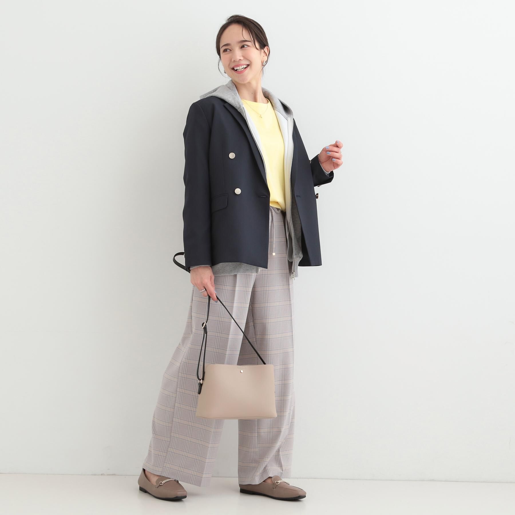 SHOO･LA･RUE「【セットアップ可/S-LL/洗濯機可】サッと軽やかに羽織りやすい Wブレストジャケット」|テーラードジャケット|