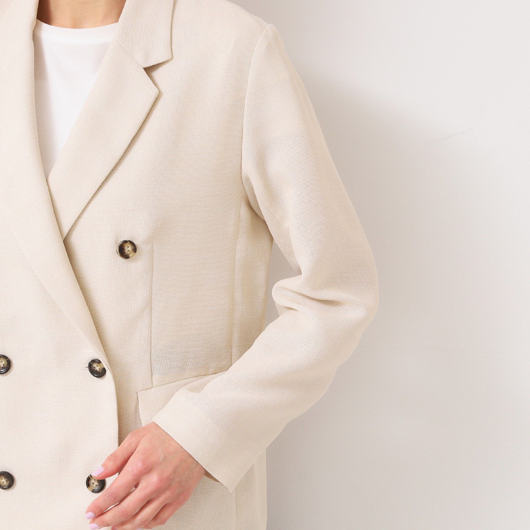 Dessin「【洗える】リネンライクダブルジャケット（S～L）」|テーラードジャケット|